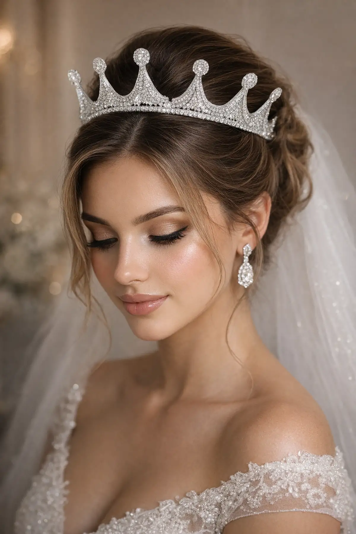 Zirkon Taşlı Gelin/Kına/Nişan/Söz Tasarım Taç