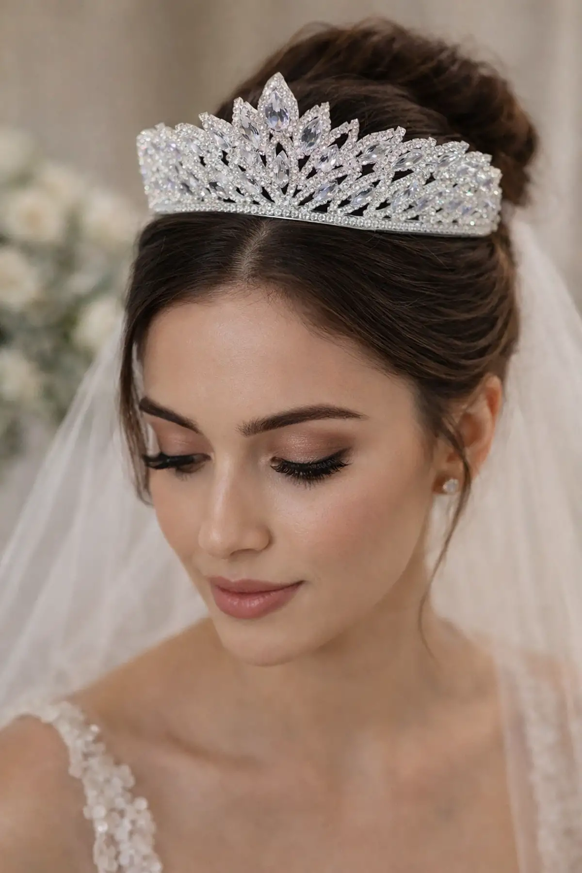 Zirkon Taşlı Gelin/Kına/Nişan/Söz Tasarım Taç