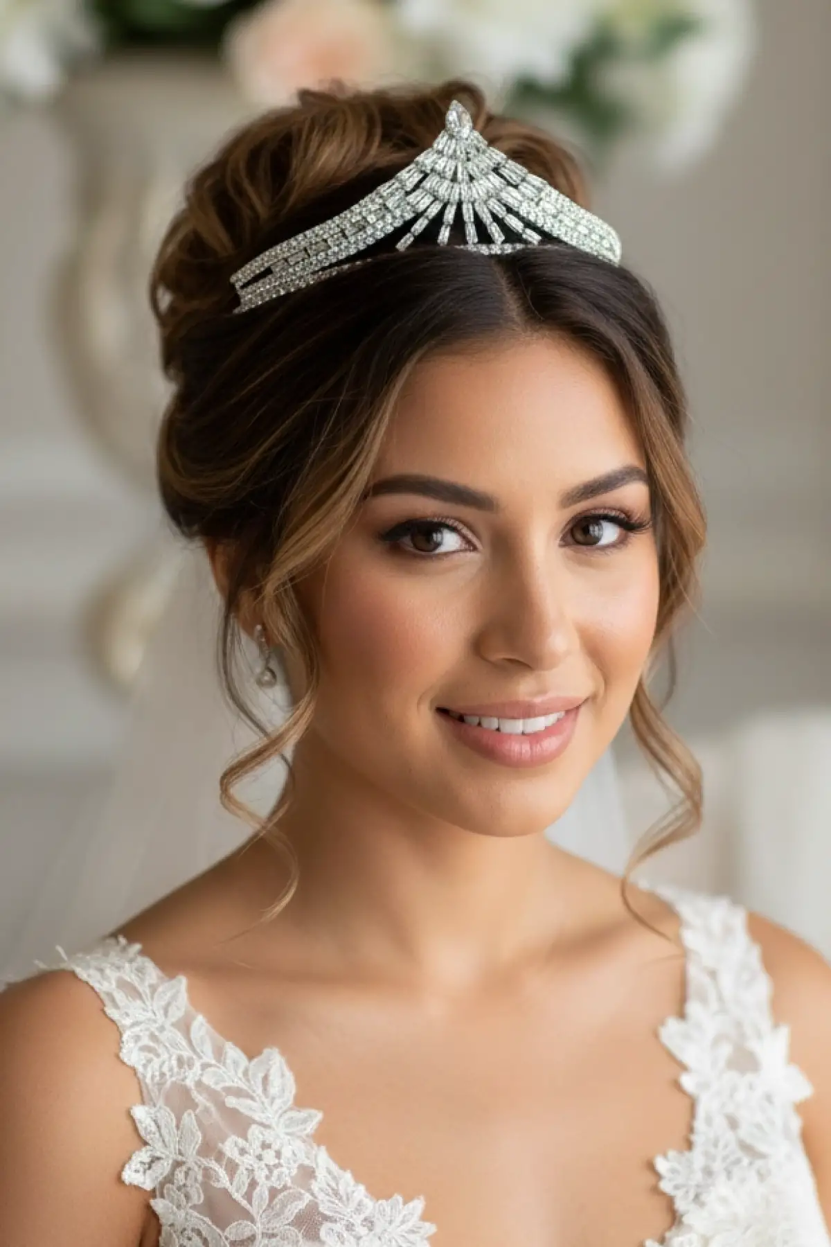 Zirkon Taşlı Gelin/Kına/Nişan/Söz Tasarım Taç