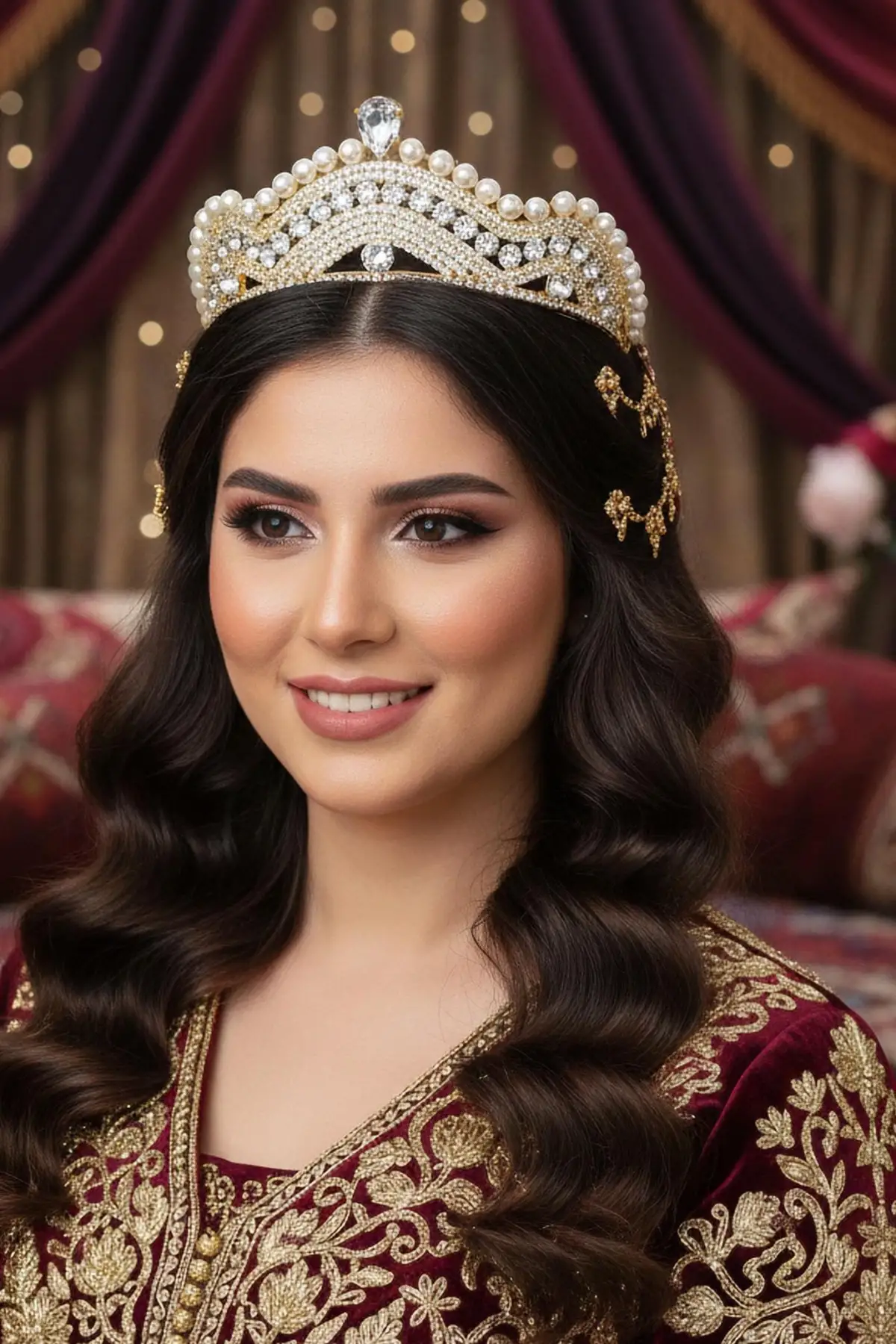 Zirkon Taşlı Gelin/Kına/Nişan/Söz Tasarım Taç