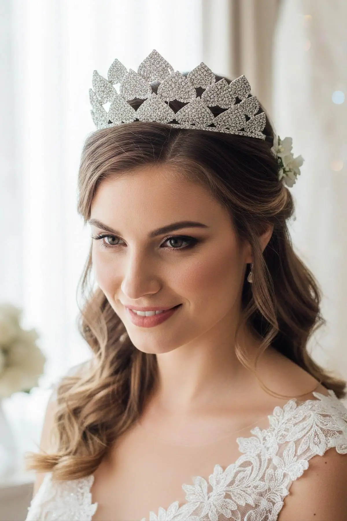 Zirkon Taşlı Gelin/Kına/Nişan/Söz Tasarım Taç