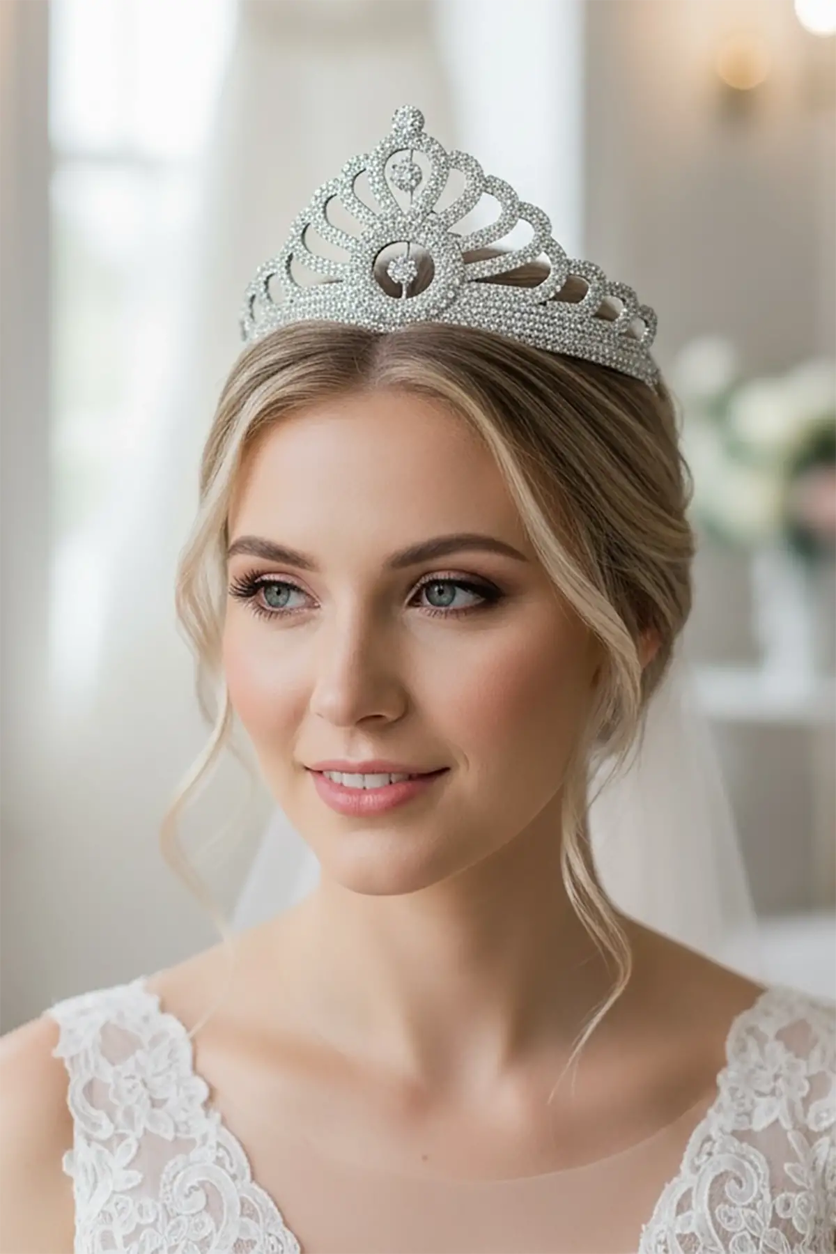 Zirkon Taşlı Gelin/Kına/Nişan/Söz Tasarım Taç