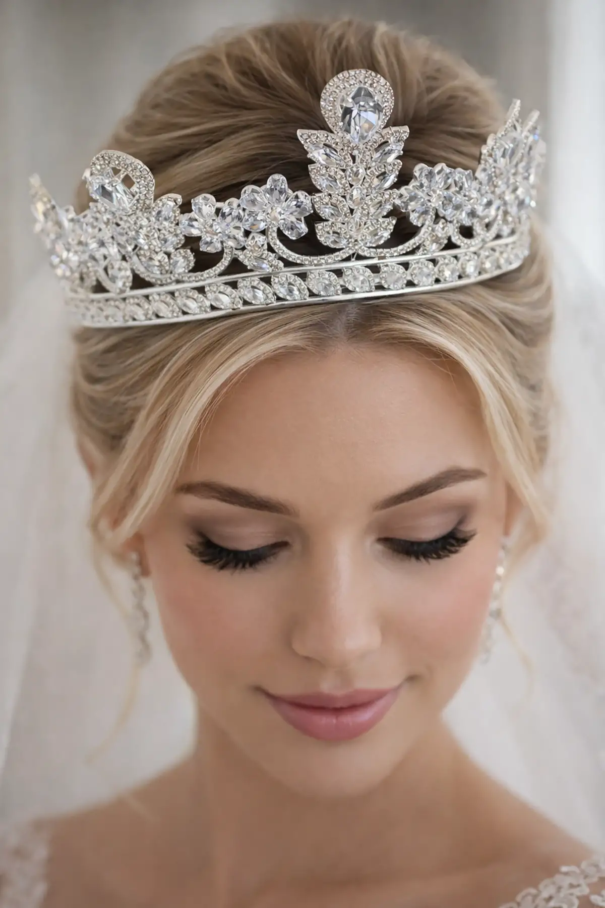 Zirkon Taşlı Gelin/Kına/Nişan/Söz Tasarım Taç