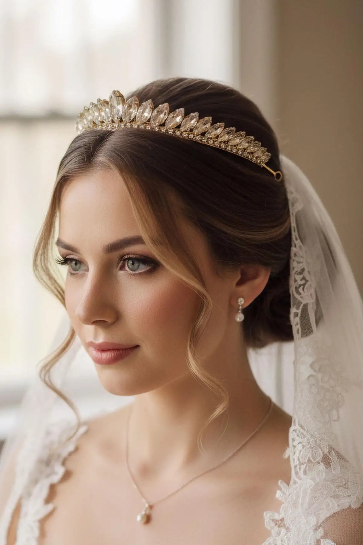 Zirkon Taşlı Gelin/Kına/Nişan/Söz Tasarım Taç