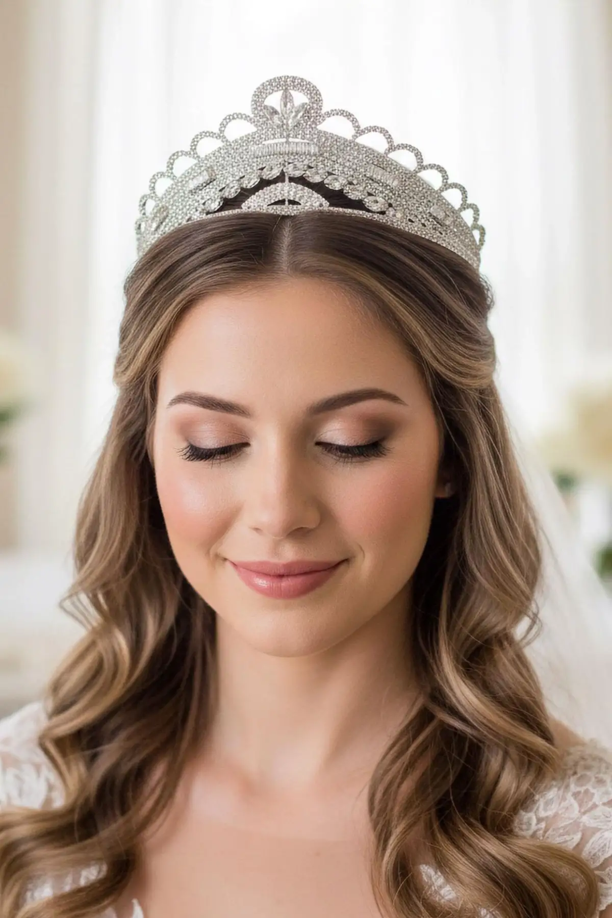 Zirkon Taşlı Gelin/Kına/Nişan/Söz Tasarım Taç