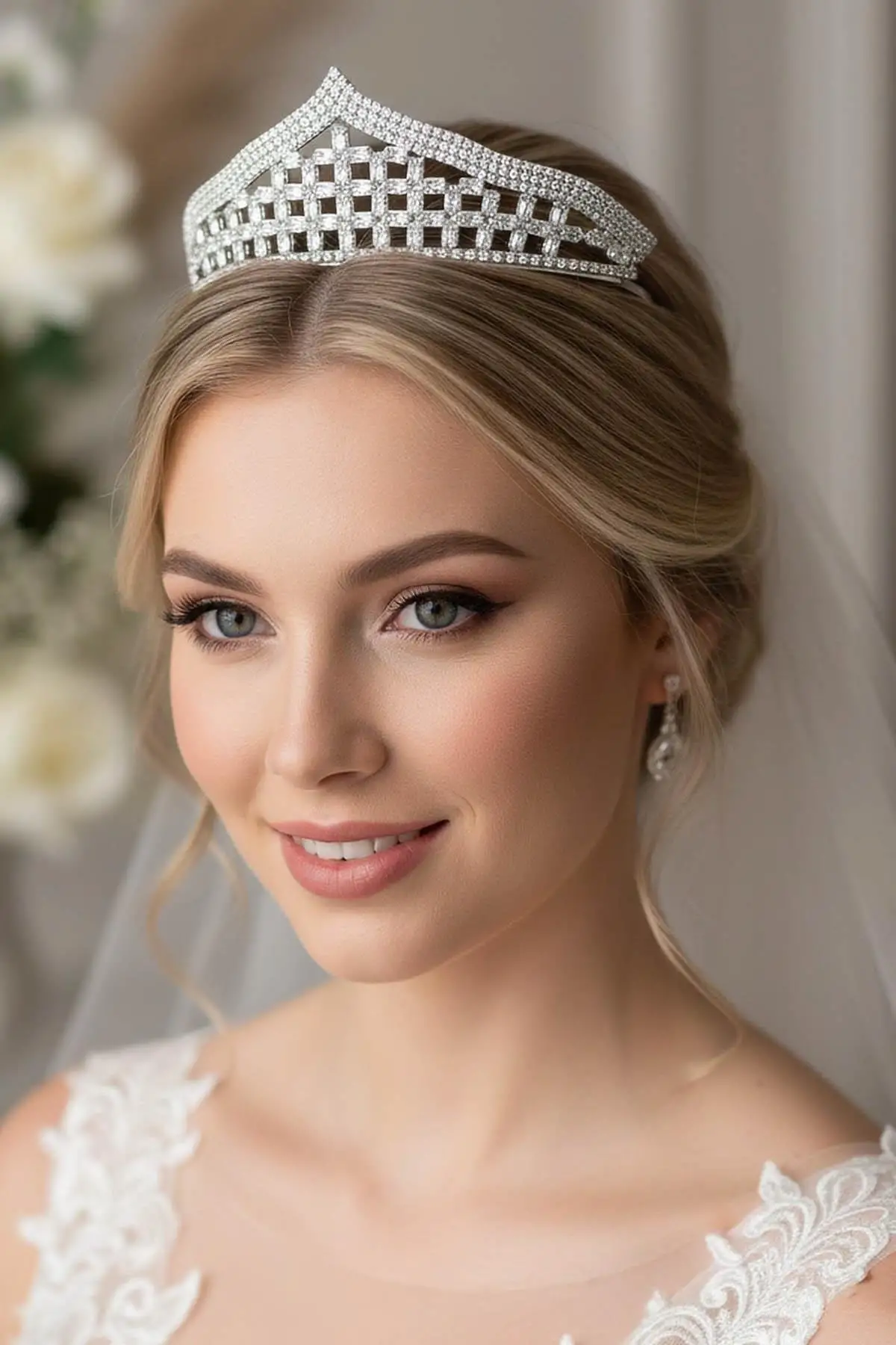 Zirkon Taşlı Gelin/Kına/Nişan/Söz Tasarım Taç