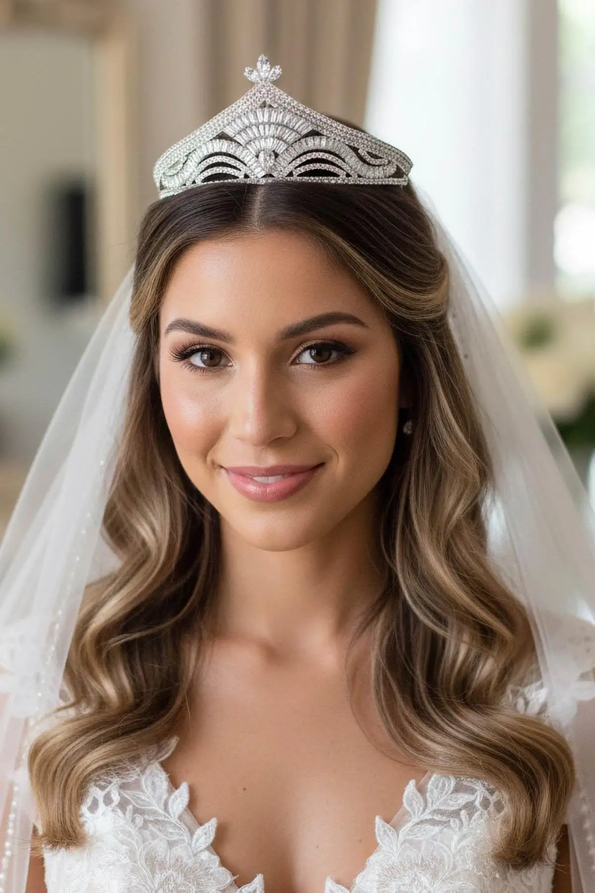 Zirkon Taşlı Gelin/Kına/Nişan/Söz Tasarım Taç