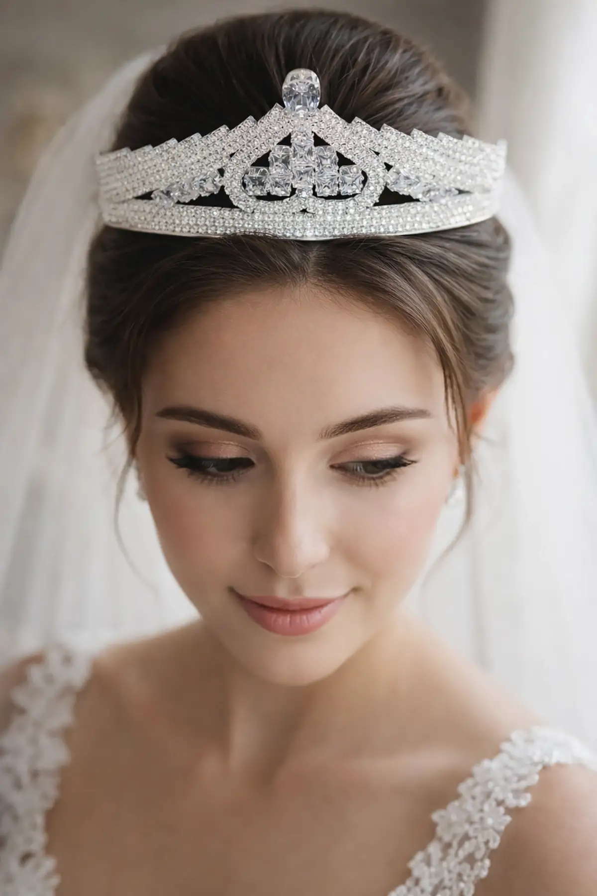 Zirkon Taşlı Gelin/Kına/Nişan/Söz Tasarım Taç