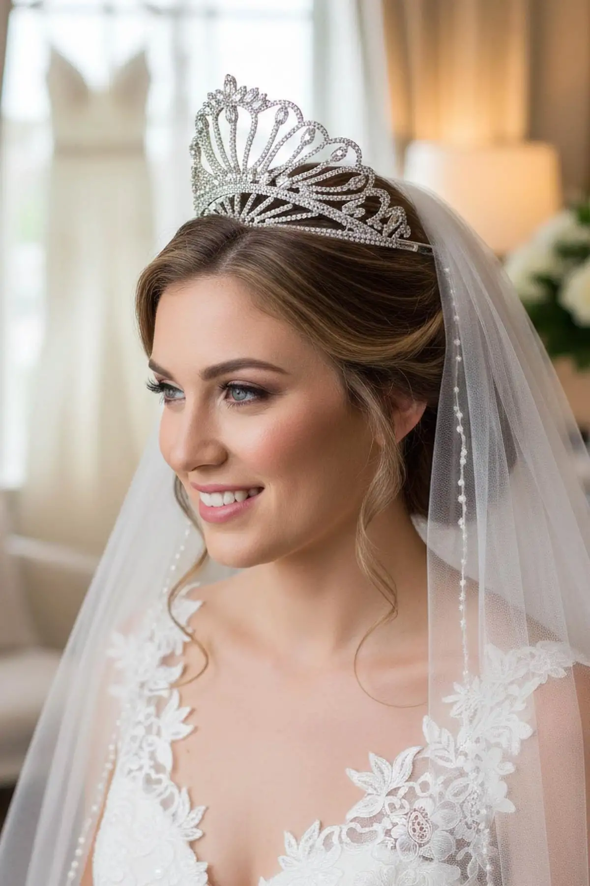 Zirkon Taşlı Gelin/Kına/Nişan/Söz Tasarım Taç