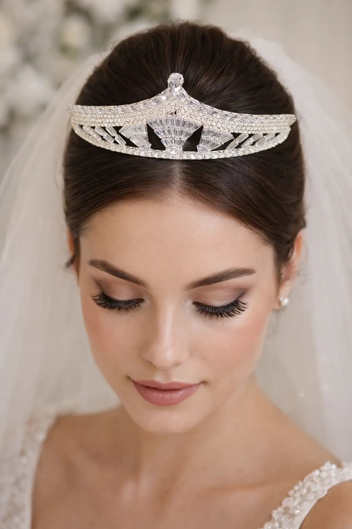 Zirkon Taşlı Gelin/Kına/Nişan/Söz Tasarım Taç