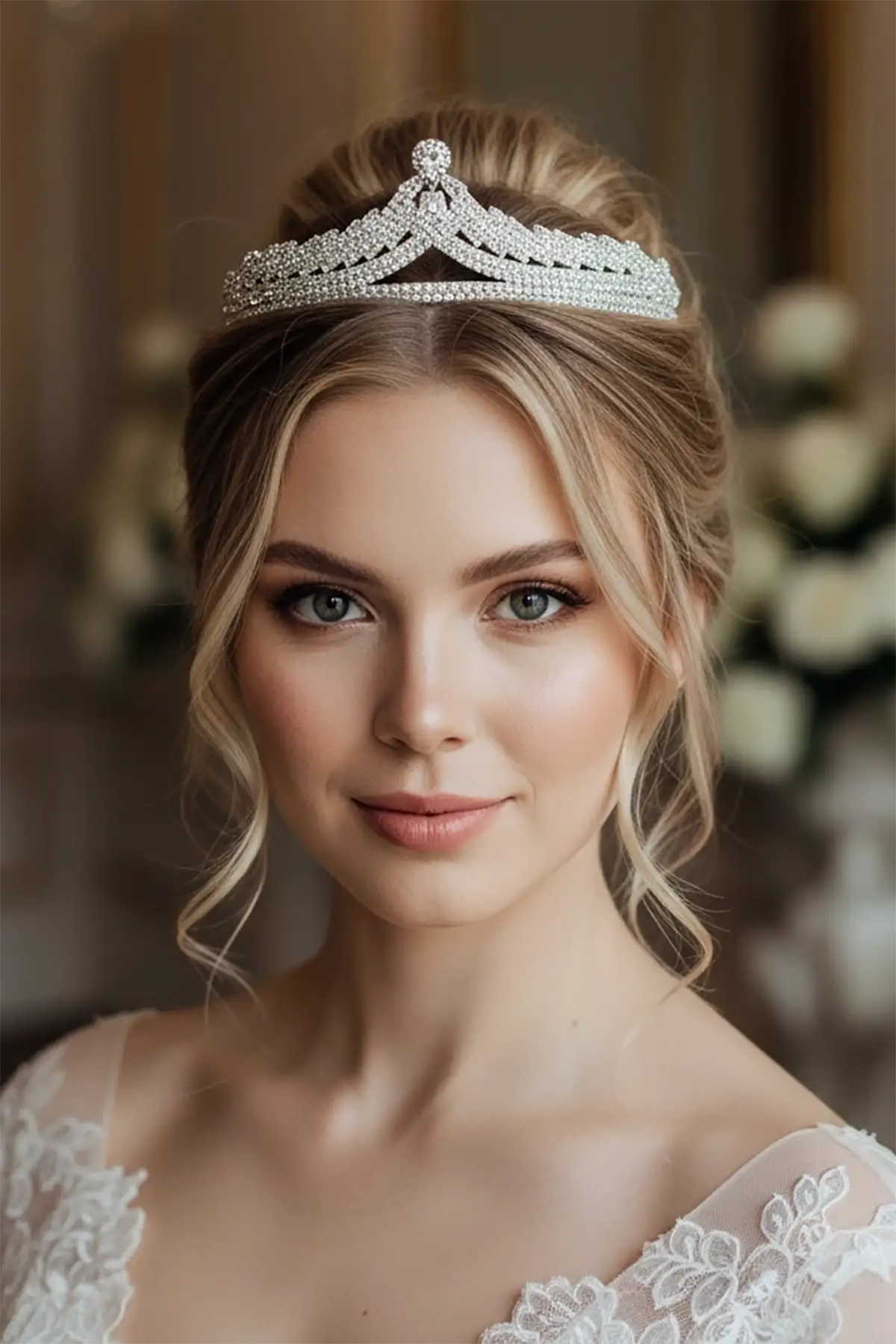 Zirkon Taşlı Gelin/Kına/Nişan/Söz Tasarım Taç