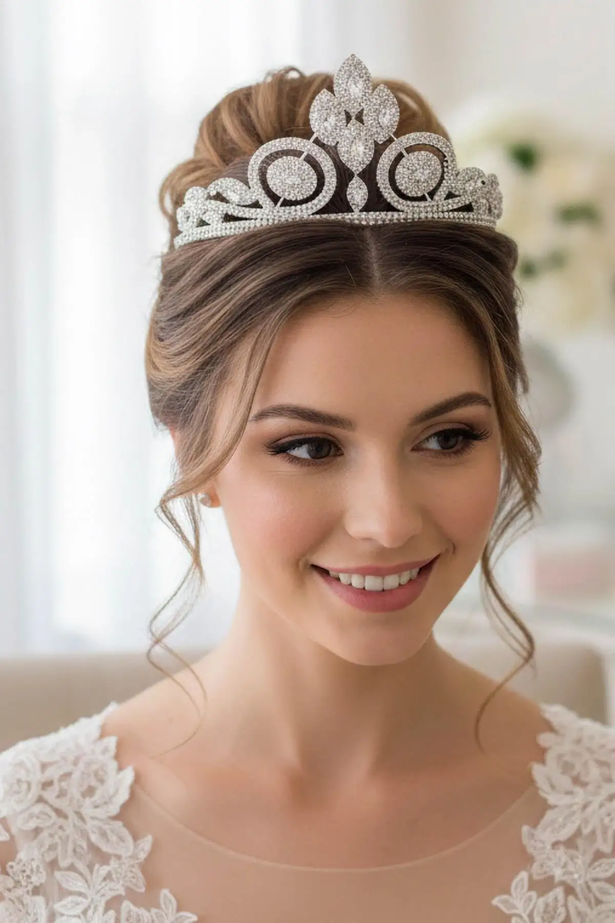 Zirkon Taşlı Gelin/Kına/Nişan/Söz Tasarım Taç