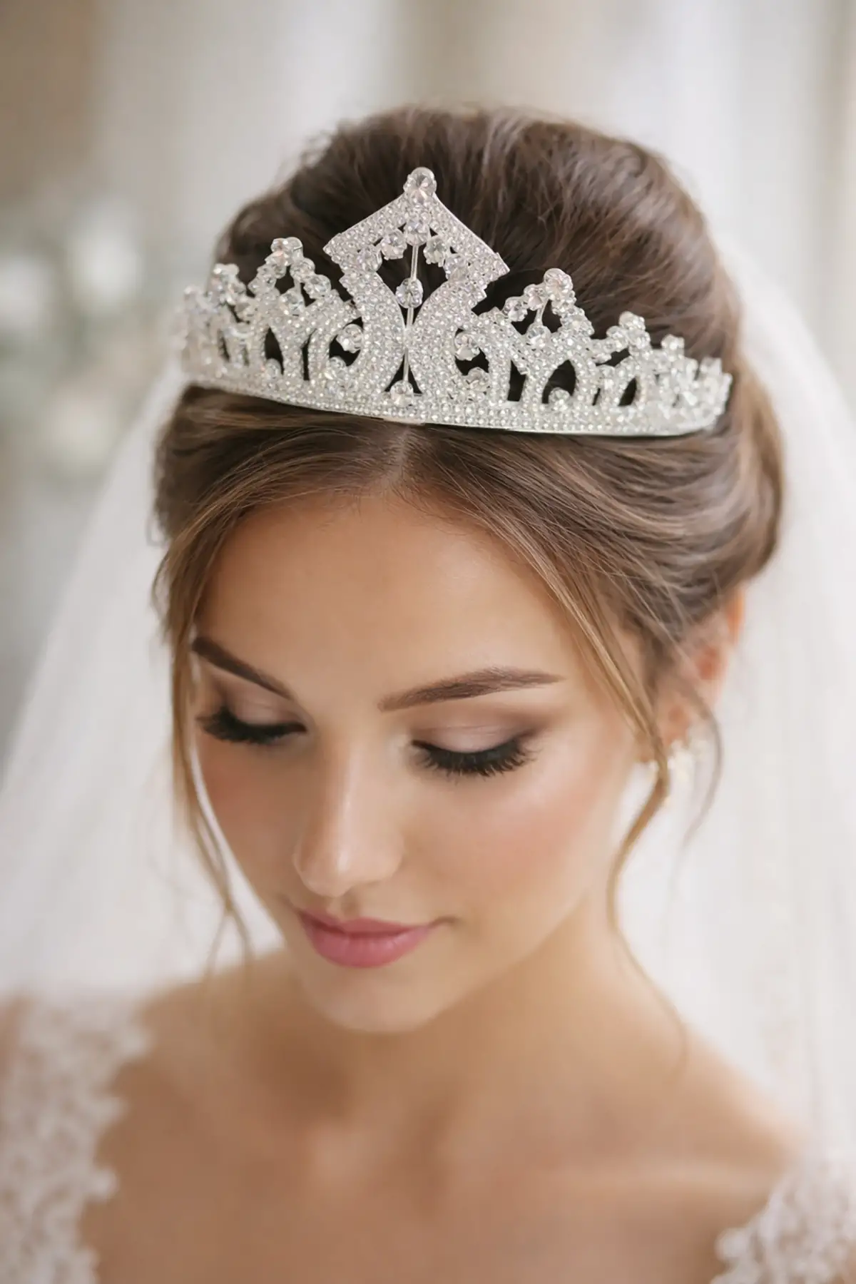 Zirkon Taşlı Gelin/Kına/Nişan/Söz Tasarım Taç