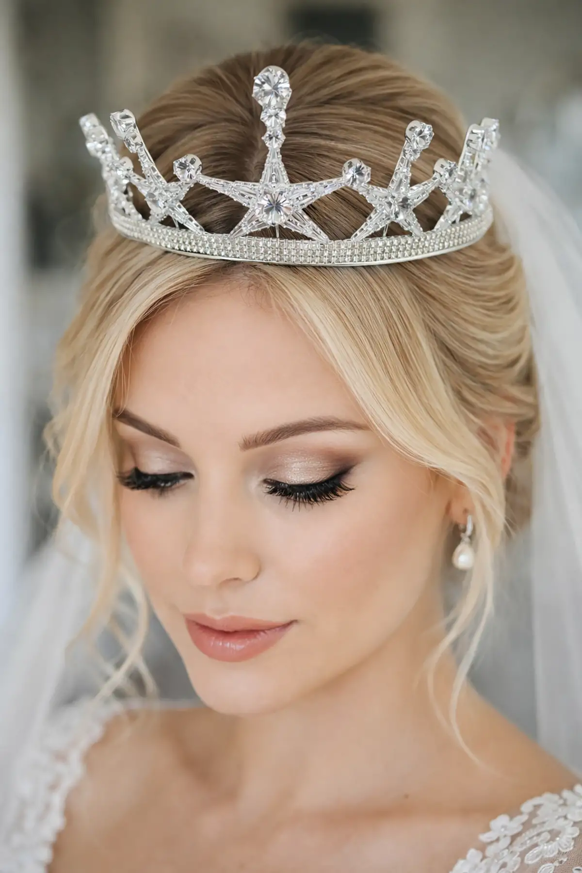 Zirkon Taşlı Gelin/Kına/Nişan/Söz Tasarım Taç