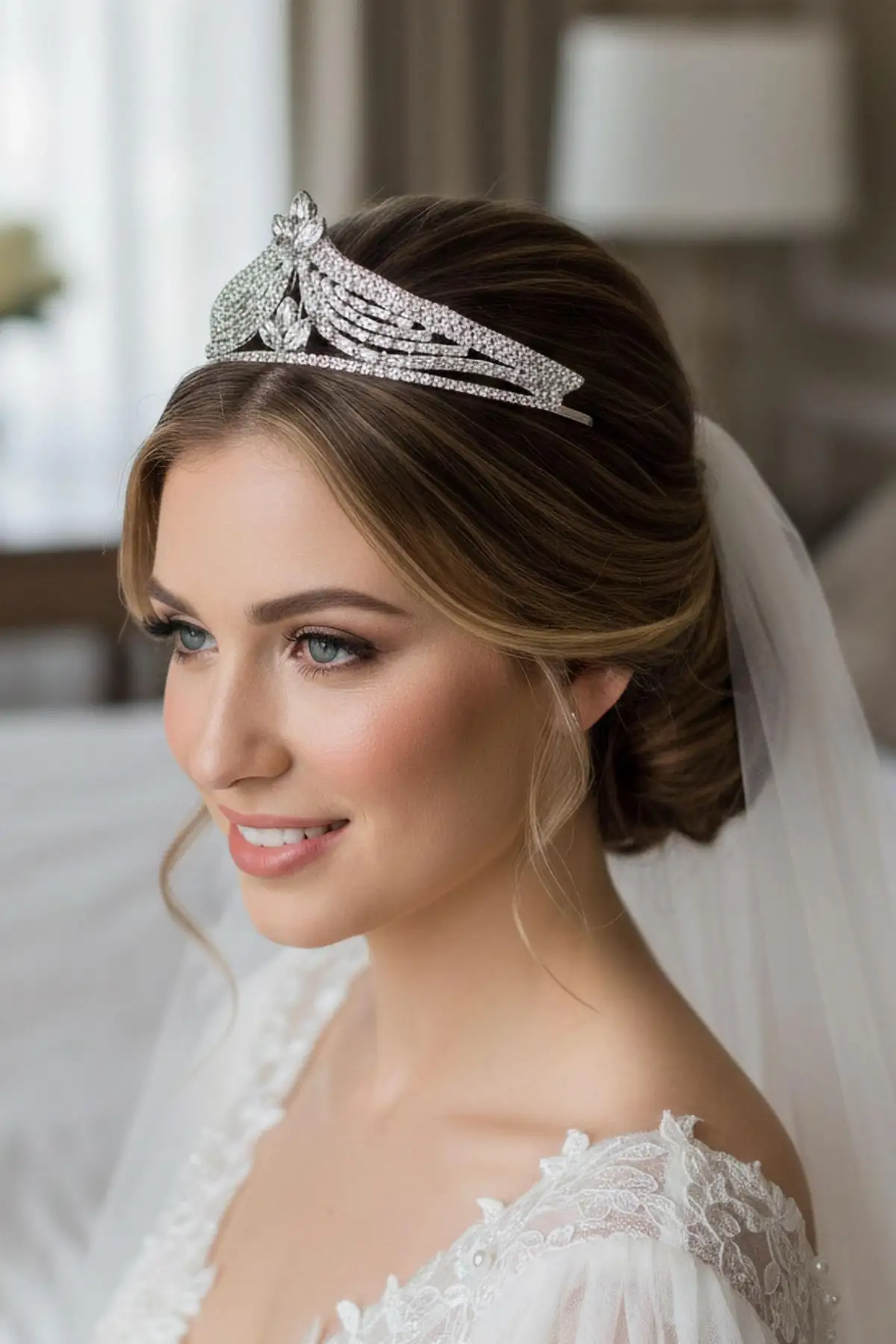 Zirkon Taşlı Gelin/Kına/Nişan/Söz Tasarım Taç