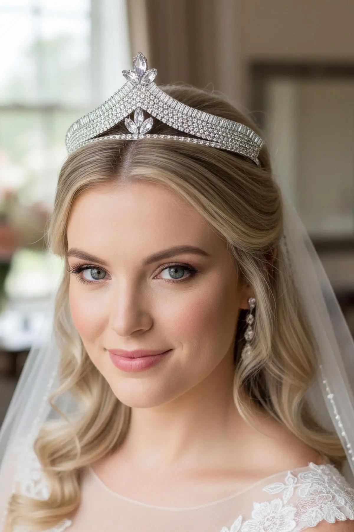 Zirkon Taşlı Gelin/Kına/Nişan/Söz Tasarım Taç