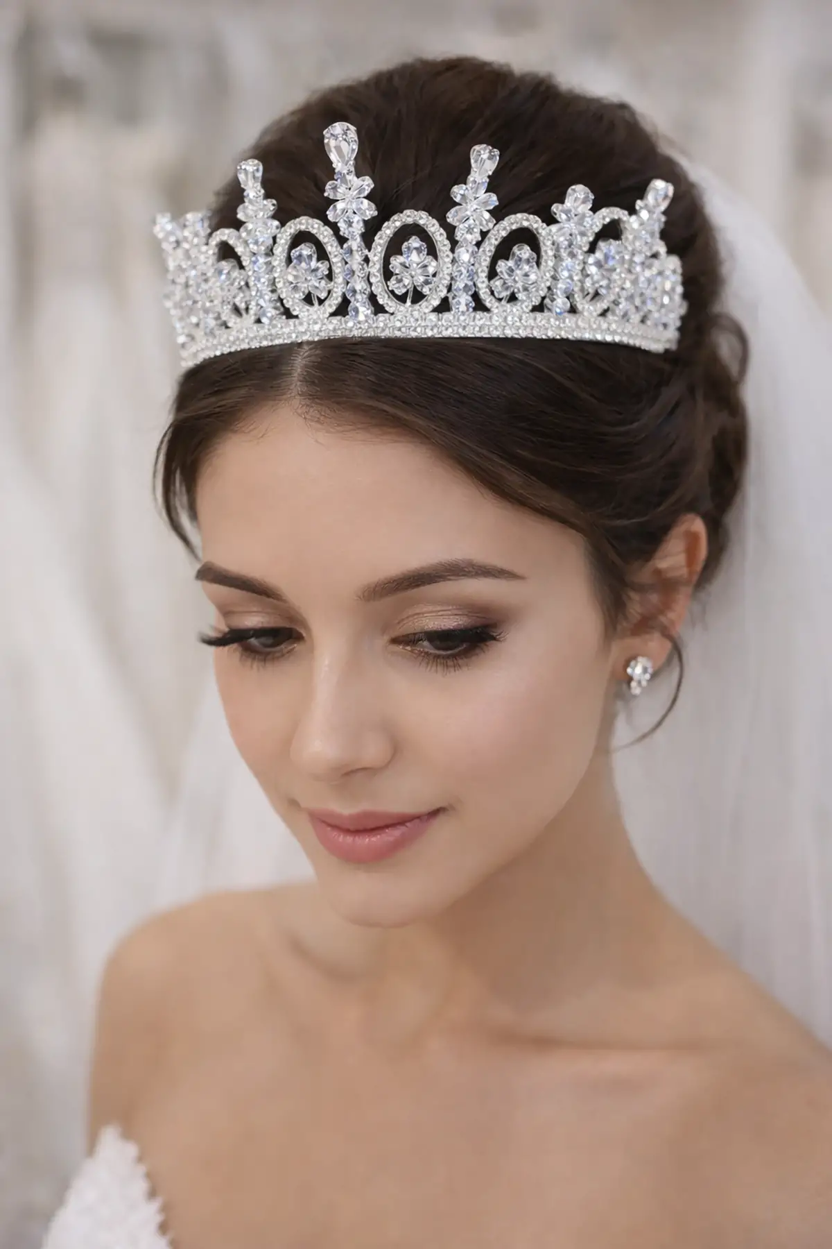 Zirkon Taşlı Gelin/Kına/Nişan/Söz Tasarım Taç