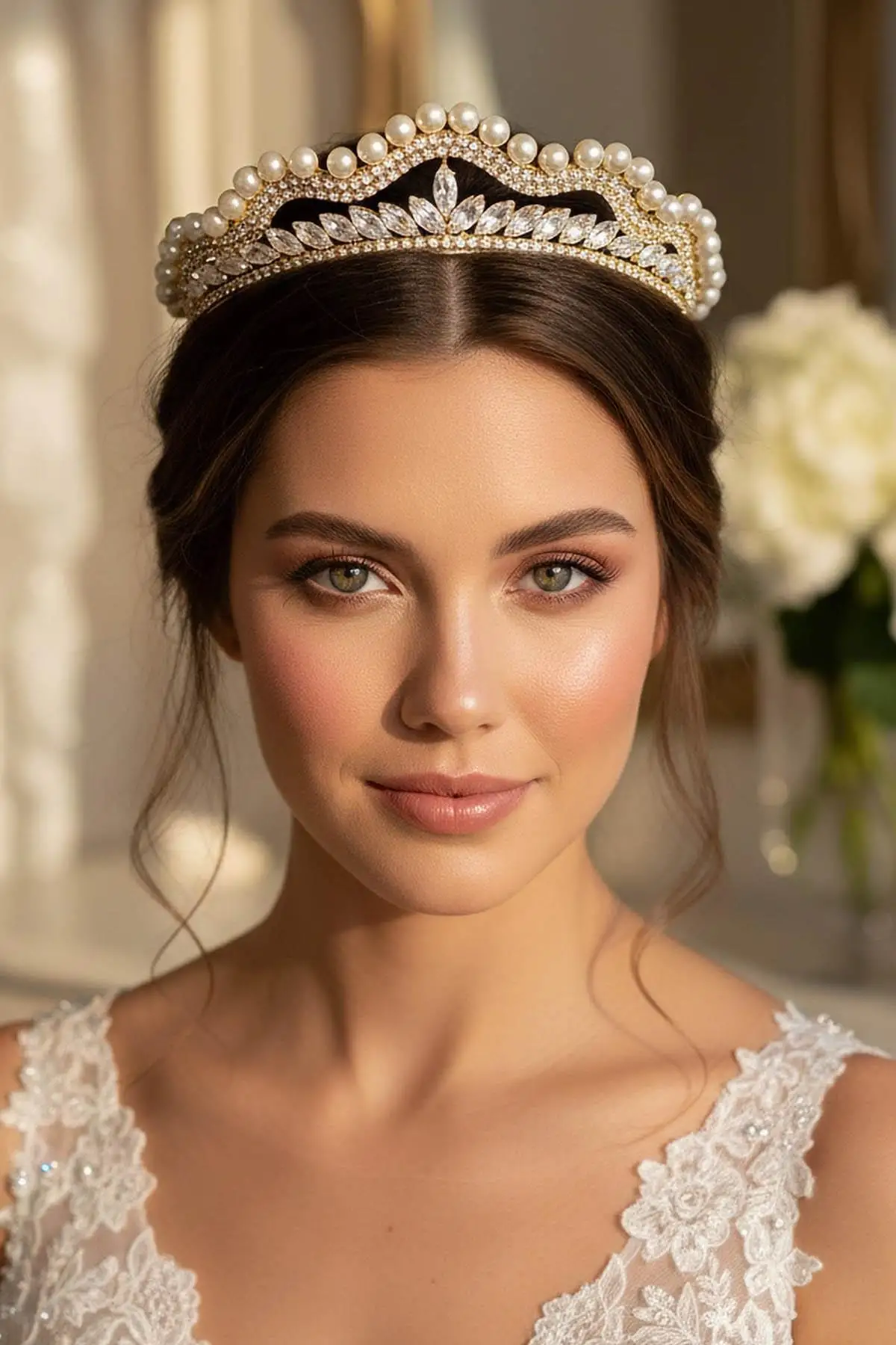 Zirkon Taşlı Gelin/Kına/Nişan/Söz Tasarım Taç