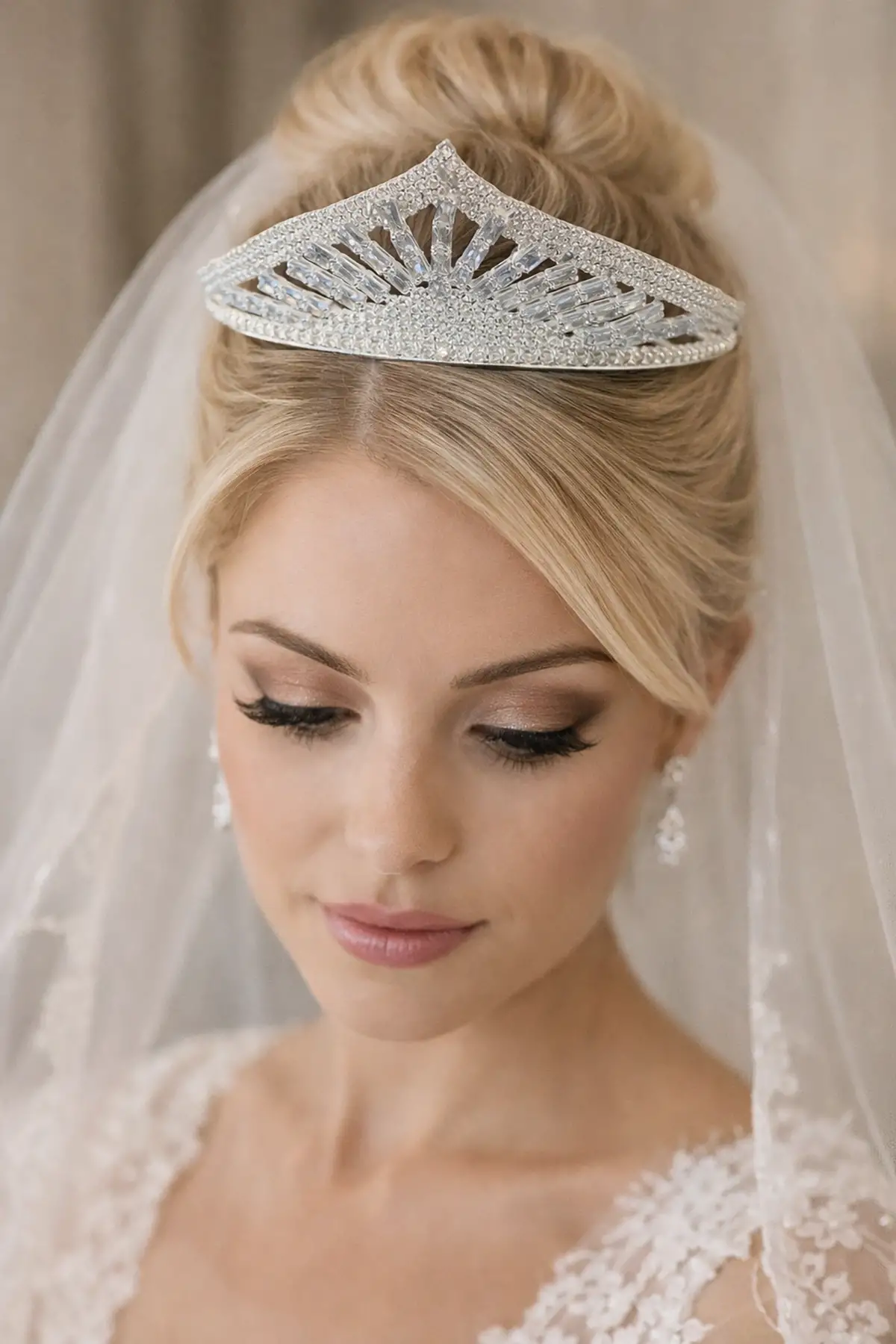 Zirkon Taşlı Gelin/Kına/Nişan/Söz Tasarım Taç