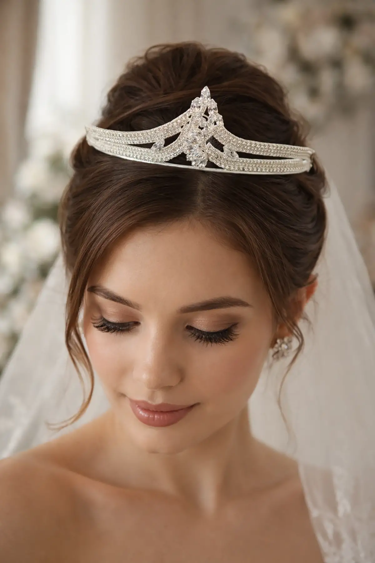 Zirkon Taşlı Gelin/Kına/Nişan/Söz Tasarım Taç