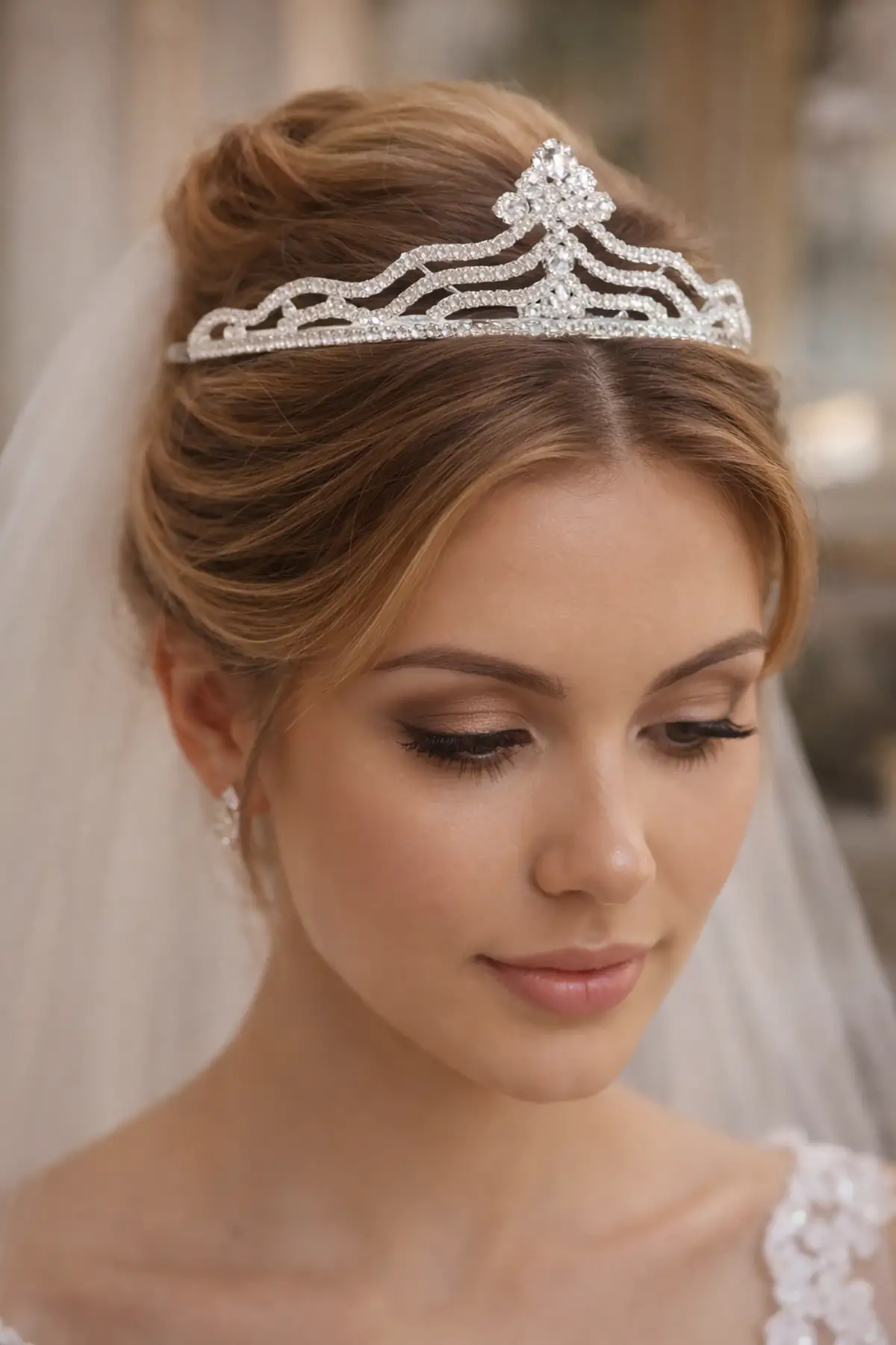 Zirkon Taşlı Gelin/Kına/Nişan/Söz Tasarım Taç