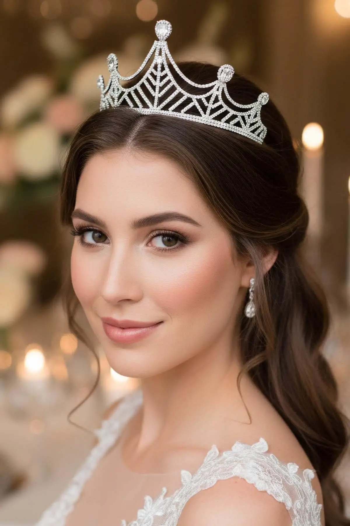 Zirkon Taşlı Gelin/Kına/Nişan/Söz Tasarım Taç