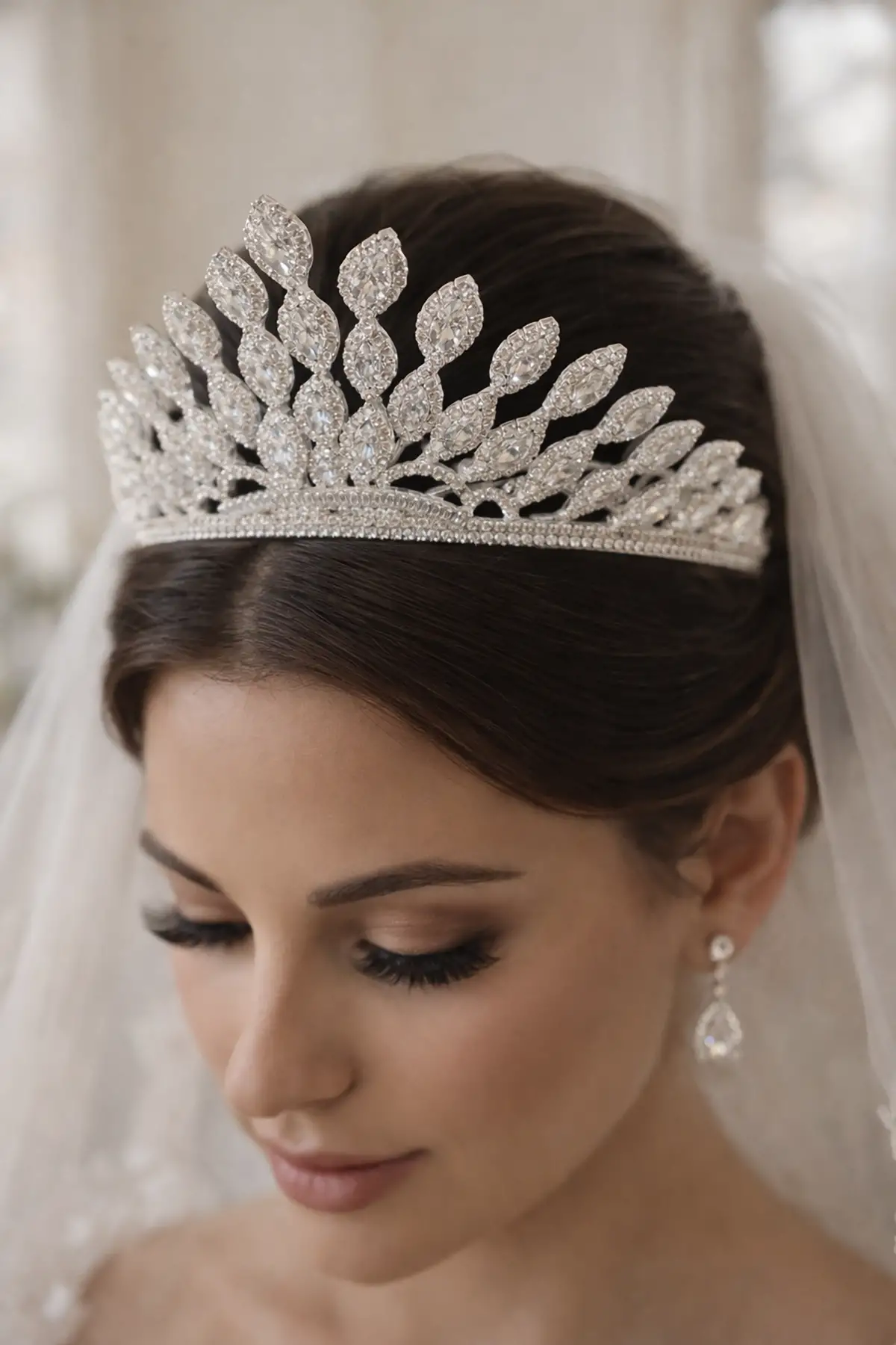 Zirkon Taşlı Gelin/Kına/Nişan/Söz Tasarım Taç