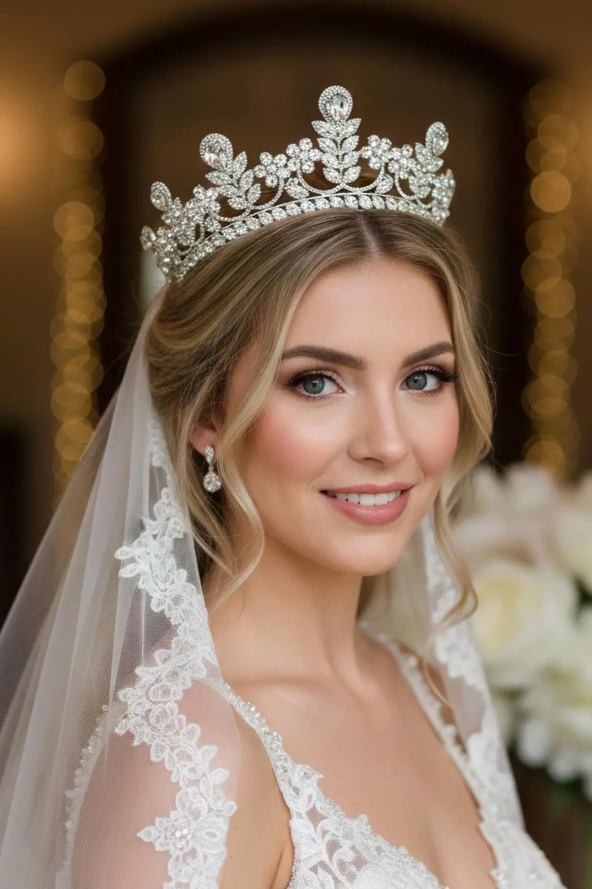 Zirkon Taşlı Gelin/Kına/Nişan/Söz Tasarım Taç