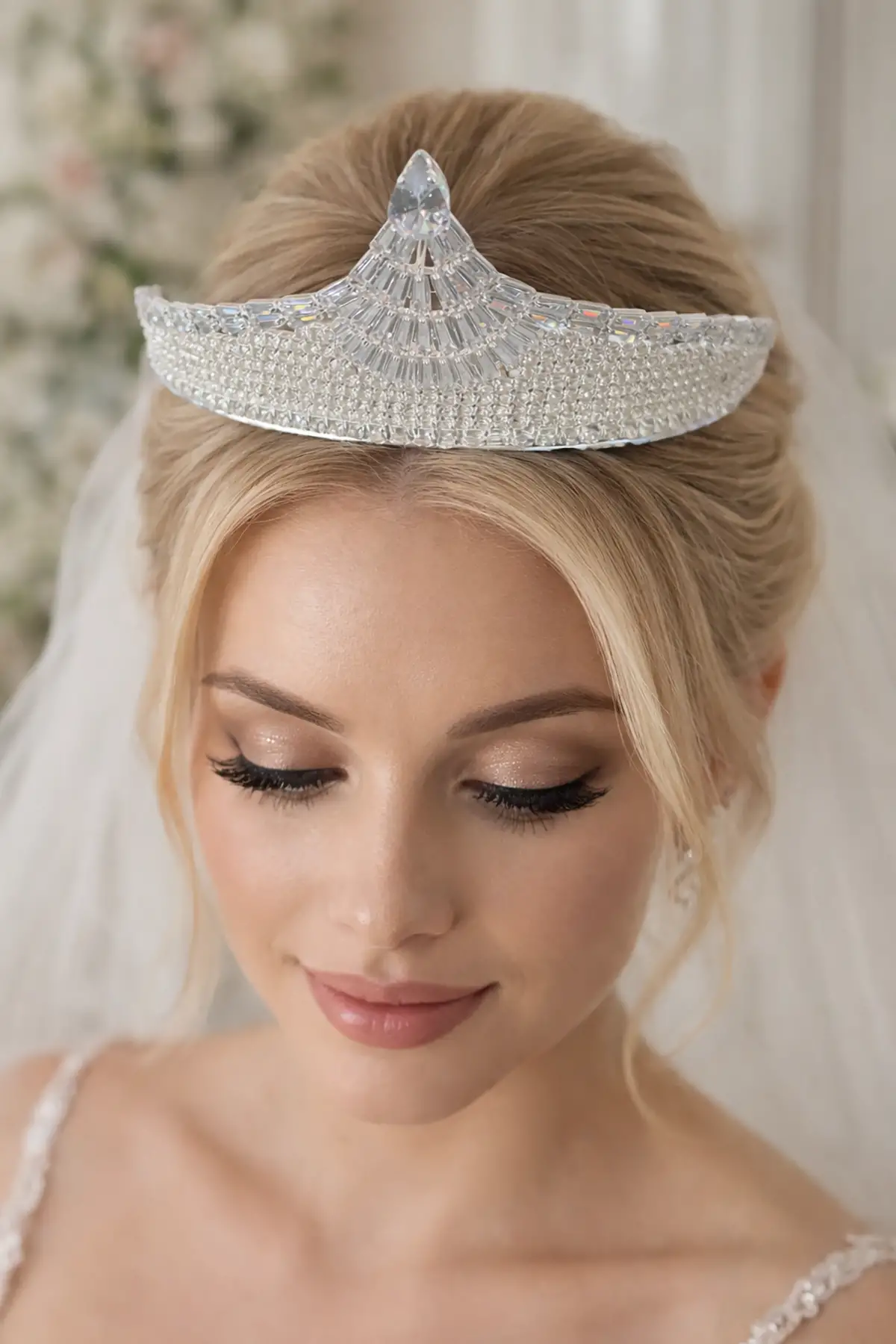 Zirkon Taşlı Gelin/Kına/Nişan/Söz Tasarım Taç