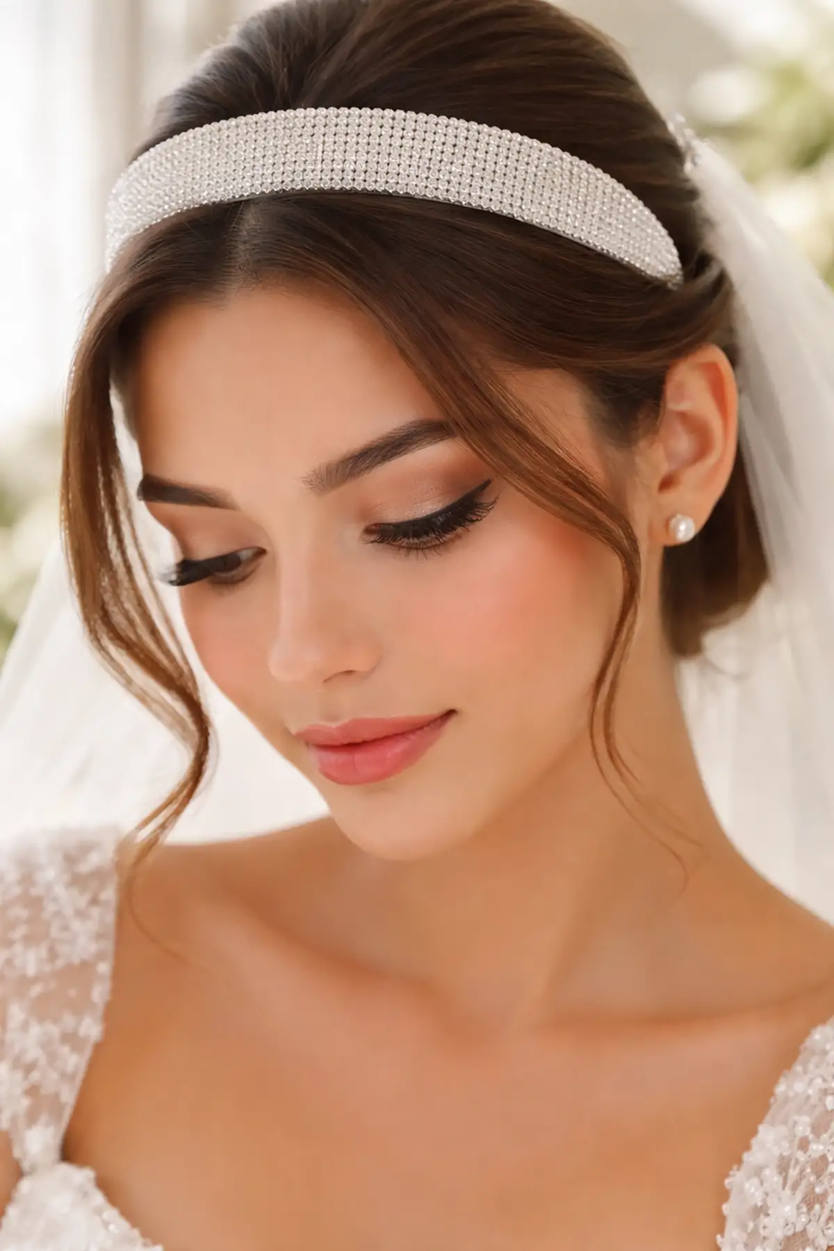 Zirkon Taşlı Gelin/Kına/Nişan/Söz Tasarım Taç