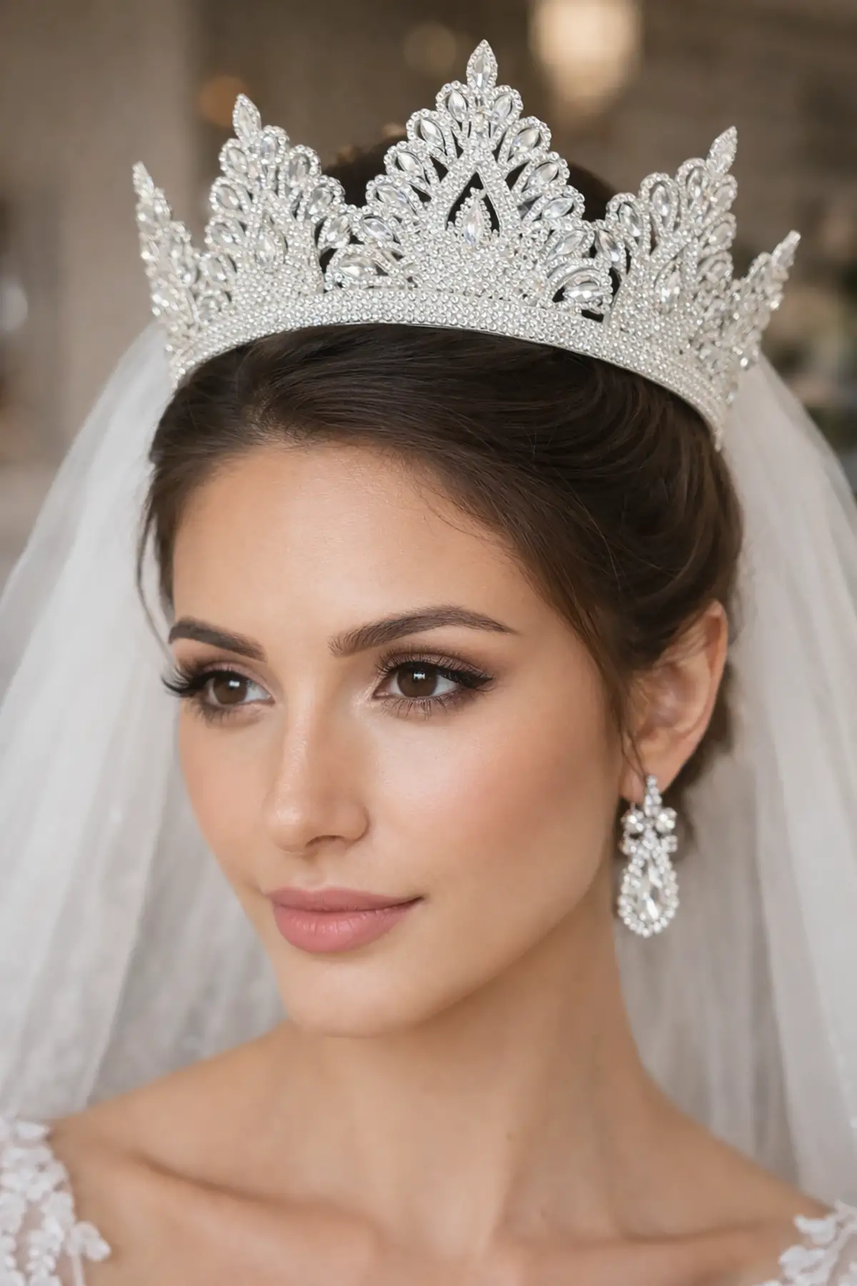 Zirkon Taşlı Gelin/Kına/Nişan/Söz Tasarım Taç