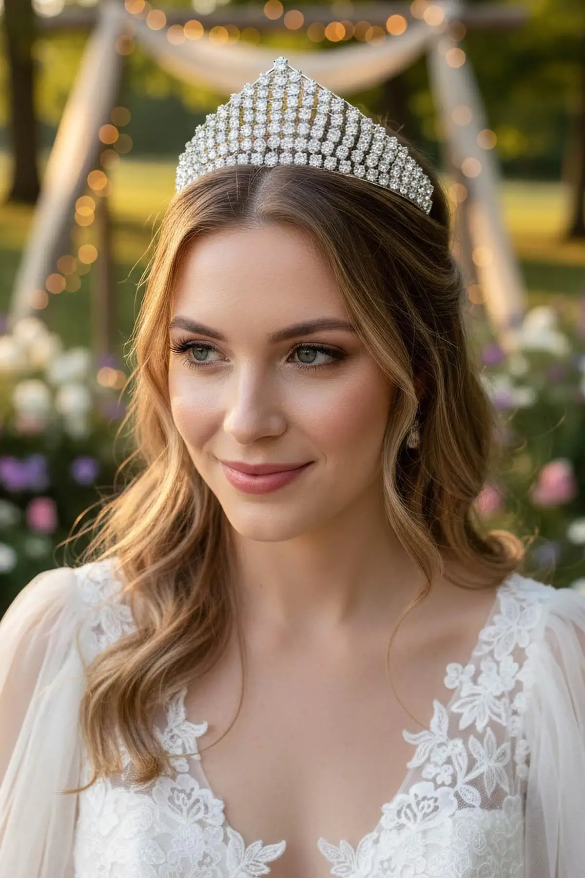 Zirkon Taşlı Gelin/Kına/Nişan/Söz Tasarım Taç