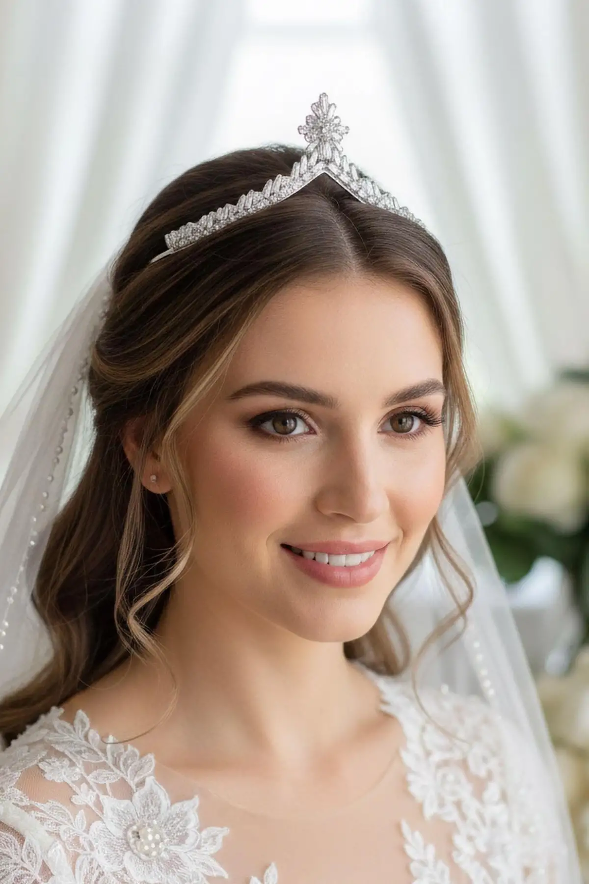 Zirkon Taşlı Gelin/Kına/Nişan/Söz Tasarım Taç