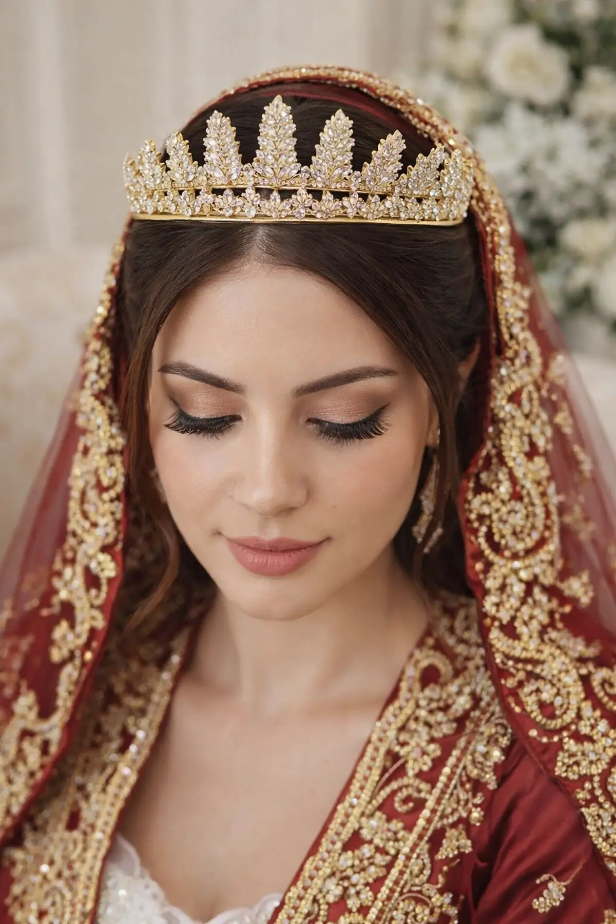 Zirkon Taşlı Gelin/Kına/Nişan/Söz Tasarım Taç