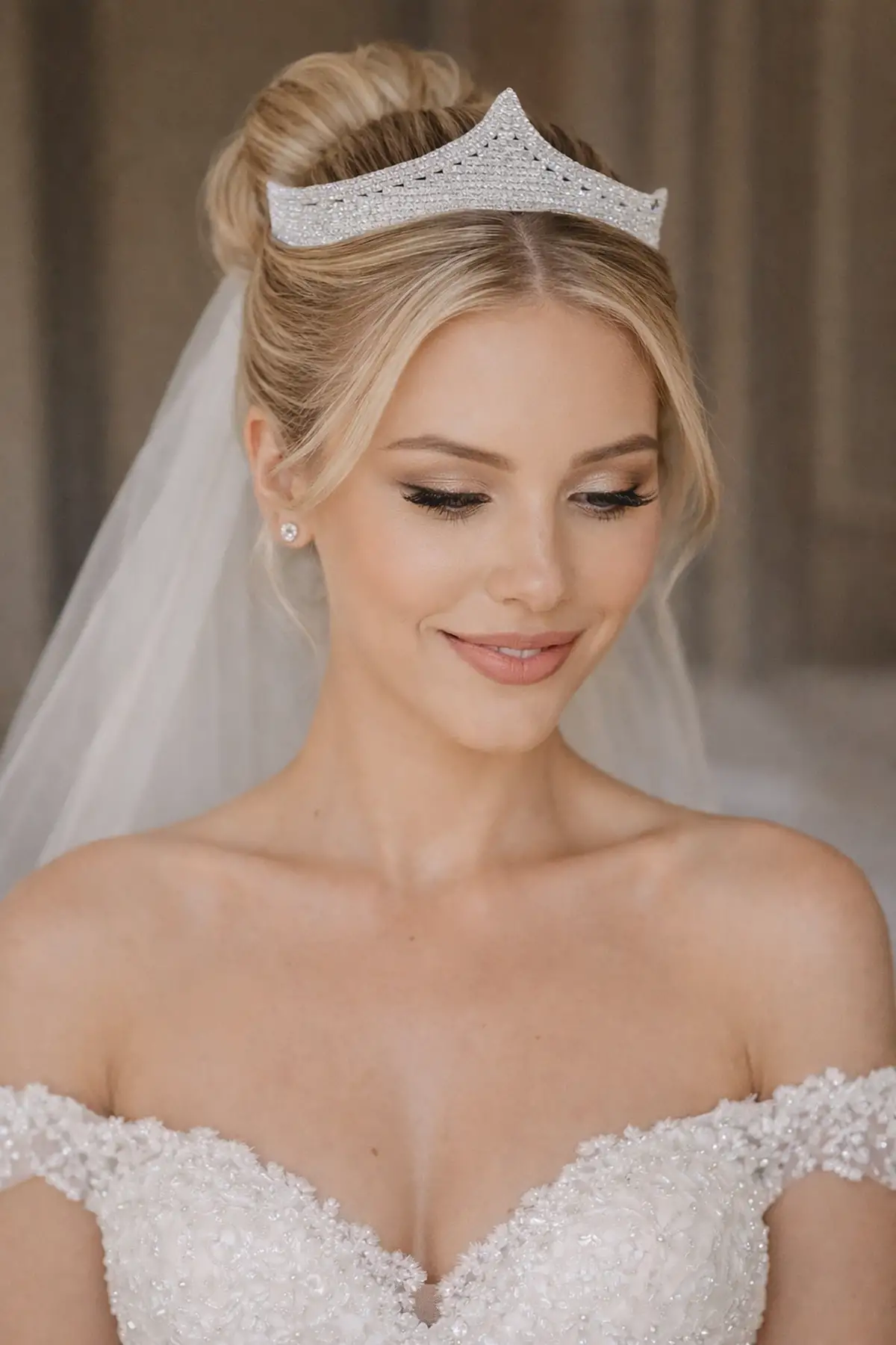 Zirkon Taşlı Gelin/Kına/Nişan/Söz Tasarım Taç