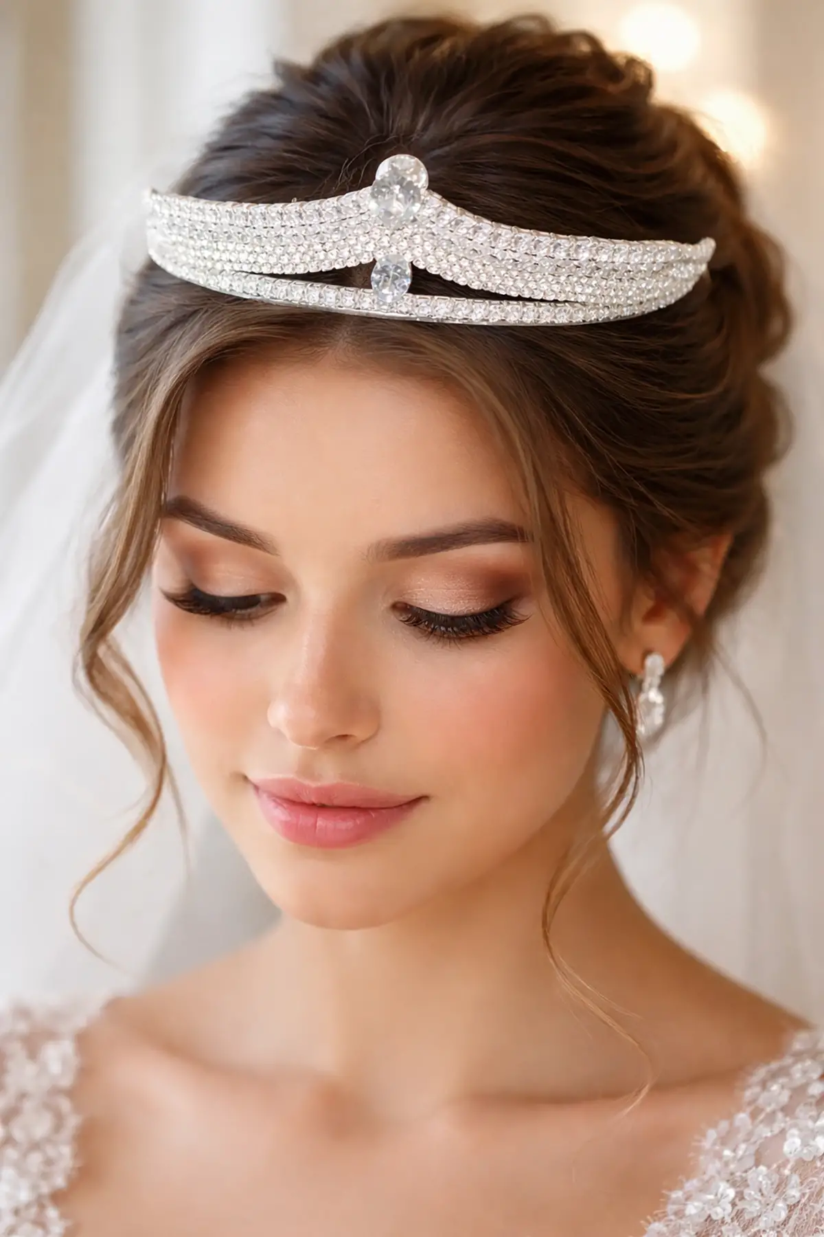 Zirkon Taşlı Gelin/Kına/Nişan/Söz Tasarım Taç