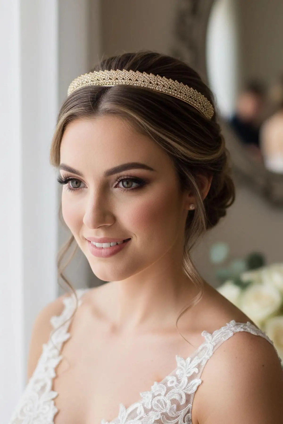 Zirkon Taşlı Gelin/Kına/Nişan/Söz Tasarım Taç