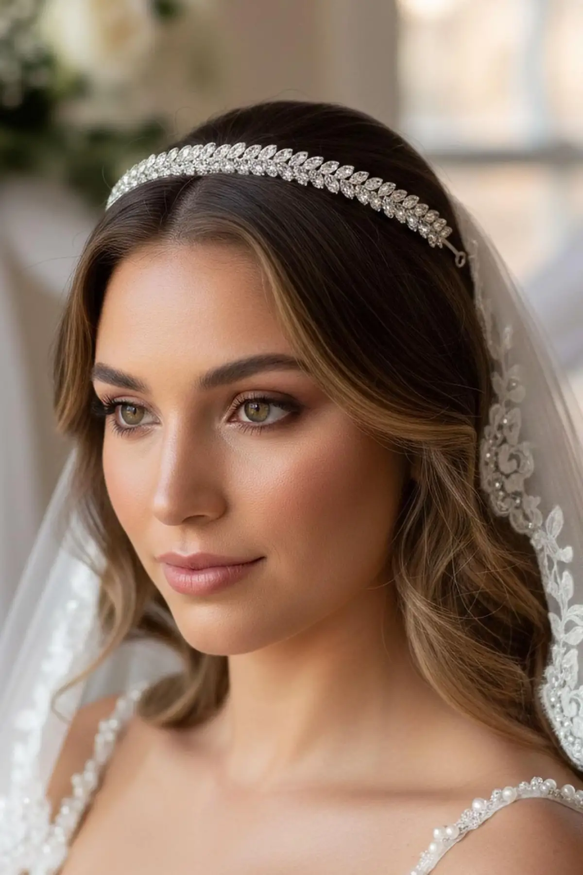 Zirkon Taşlı Gelin/Kına/Nişan/Söz Tasarım Taç