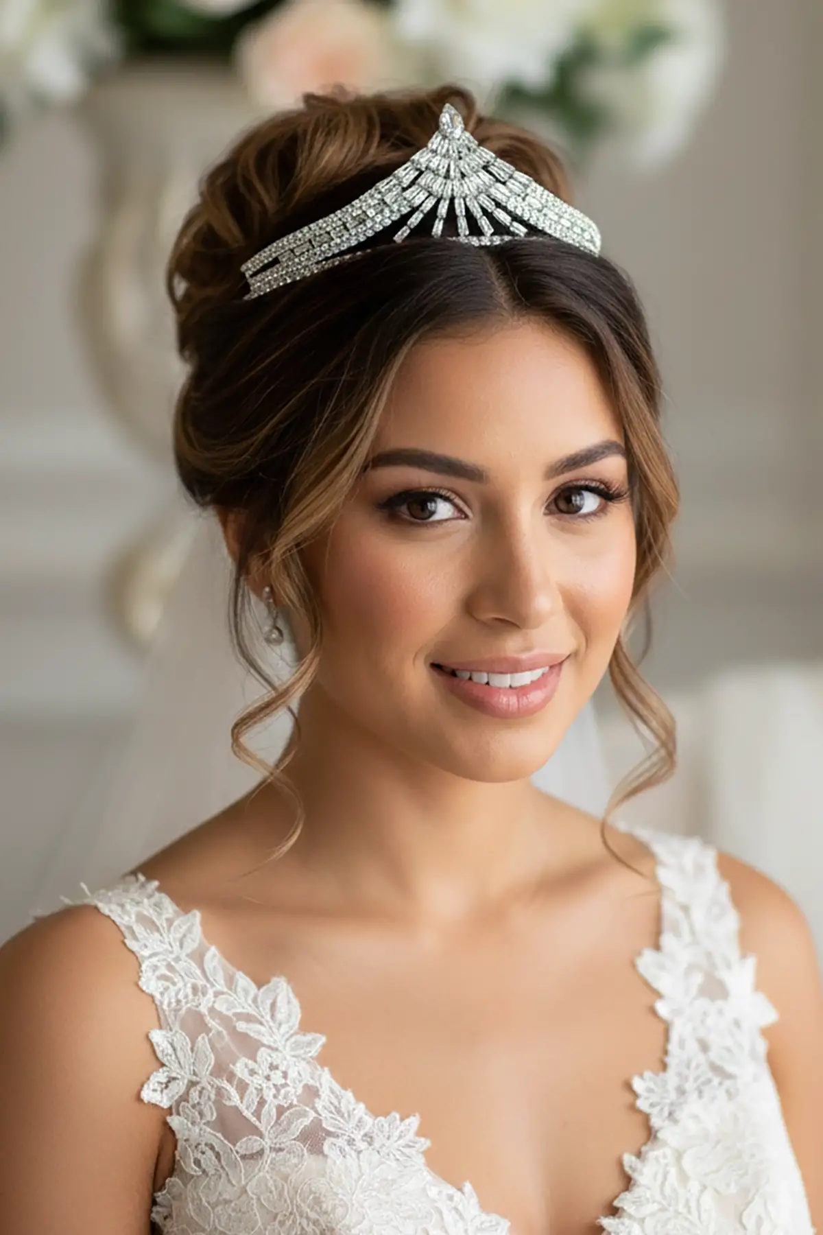 Zirkon Taşlı Gelin/Kına/Nişan/Söz Tasarım Taç