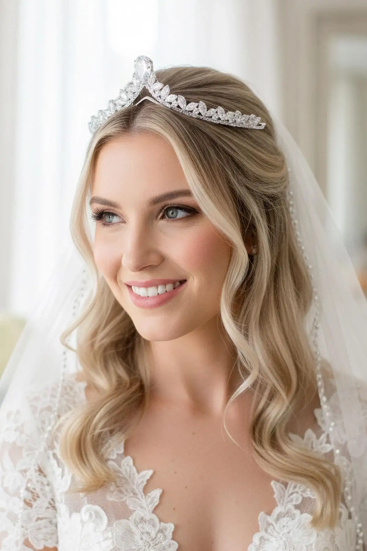 Zirkon Taşlı Gelin/Kına/Nişan/Söz Tasarım Taç