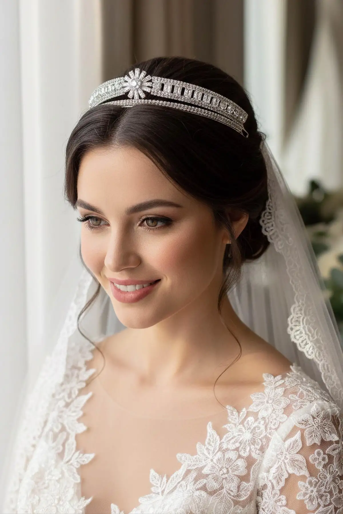 Zirkon Taşlı Gelin/Kına/Nişan/Söz Tasarım Taç