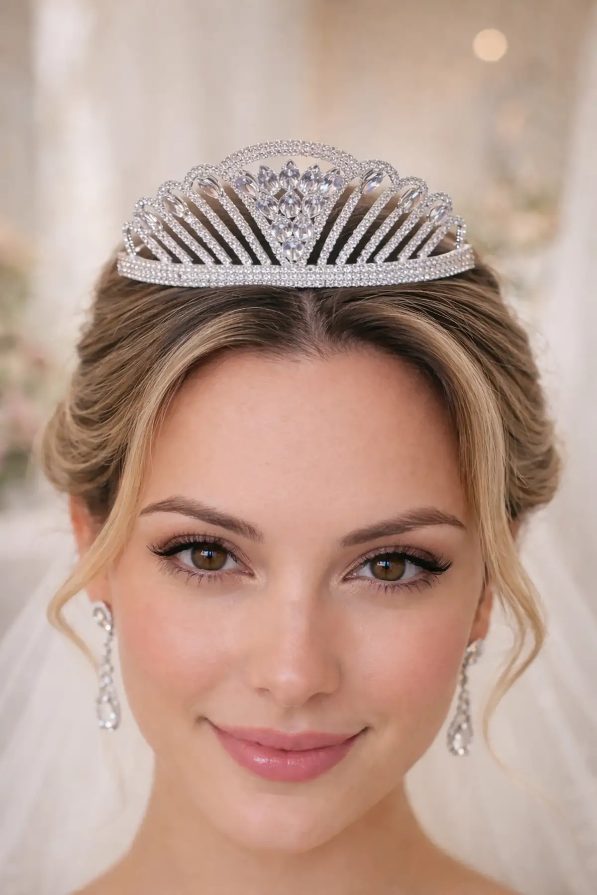 Zirkon Taşlı Gelin/Kına/Nişan/Söz Tasarım Taç