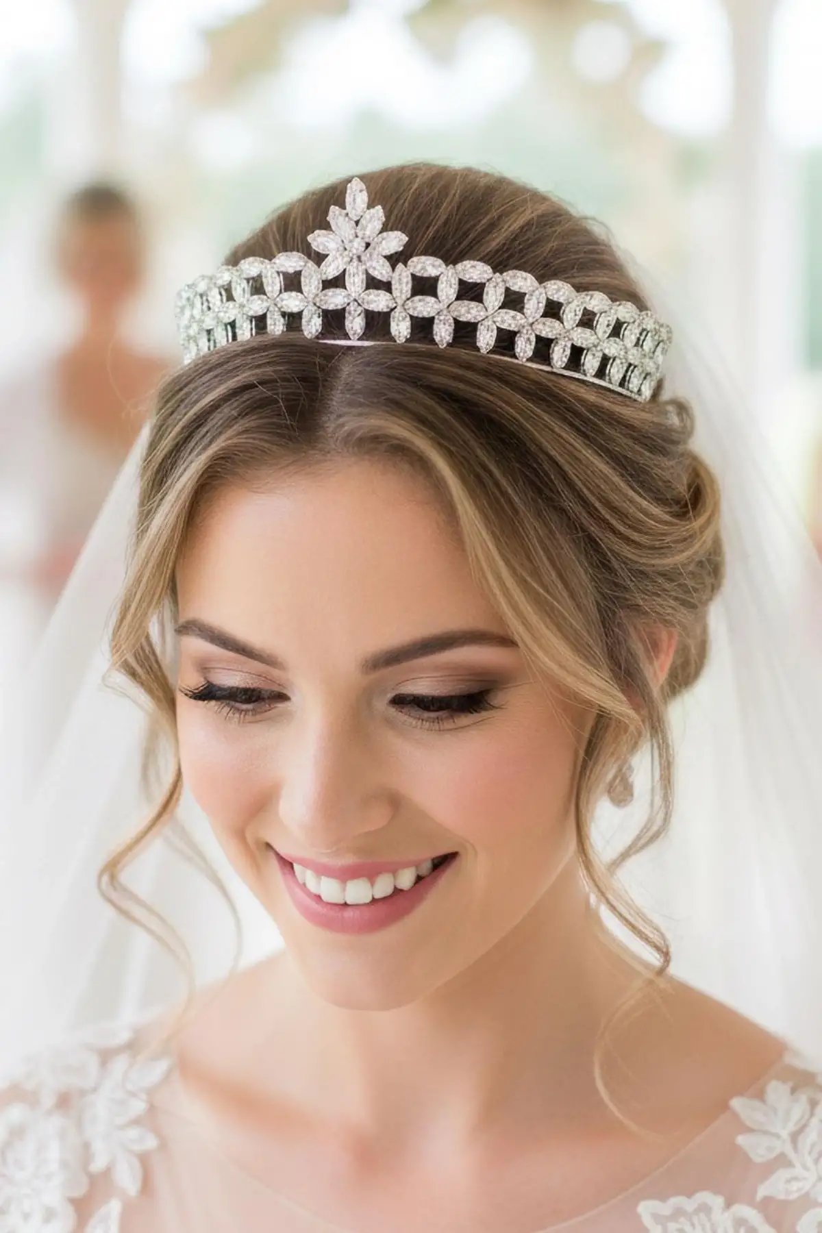 Zirkon Taşlı Gelin/Kına/Nişan/Söz Tasarım Taç