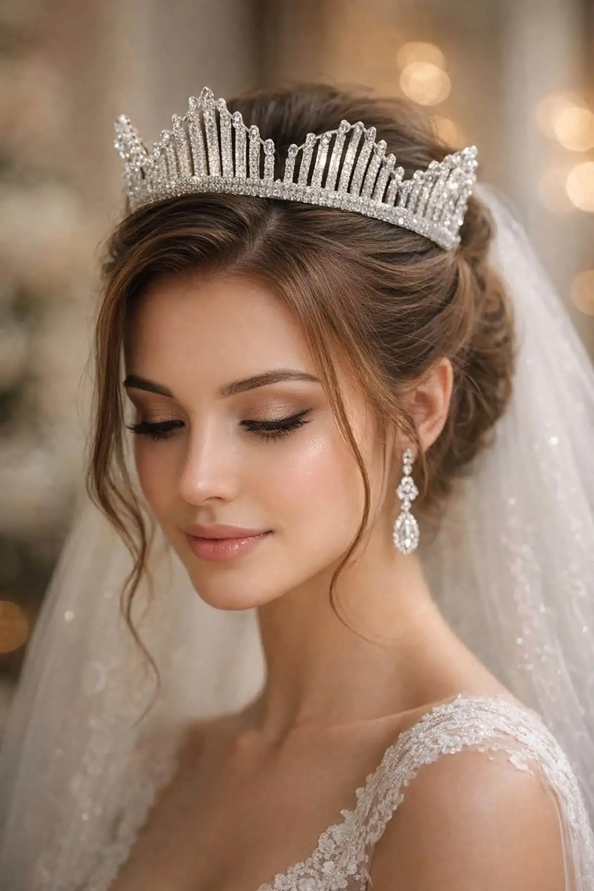 Zirkon Taşlı Gelin/Kına/Nişan/Söz Tasarım Taç