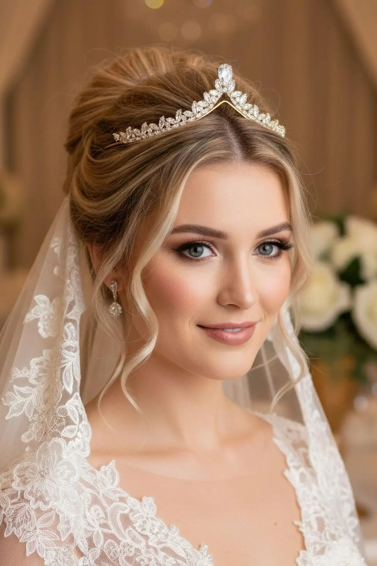 Zirkon Taşlı Gelin/Kına/Nişan/Söz Tasarım Taç