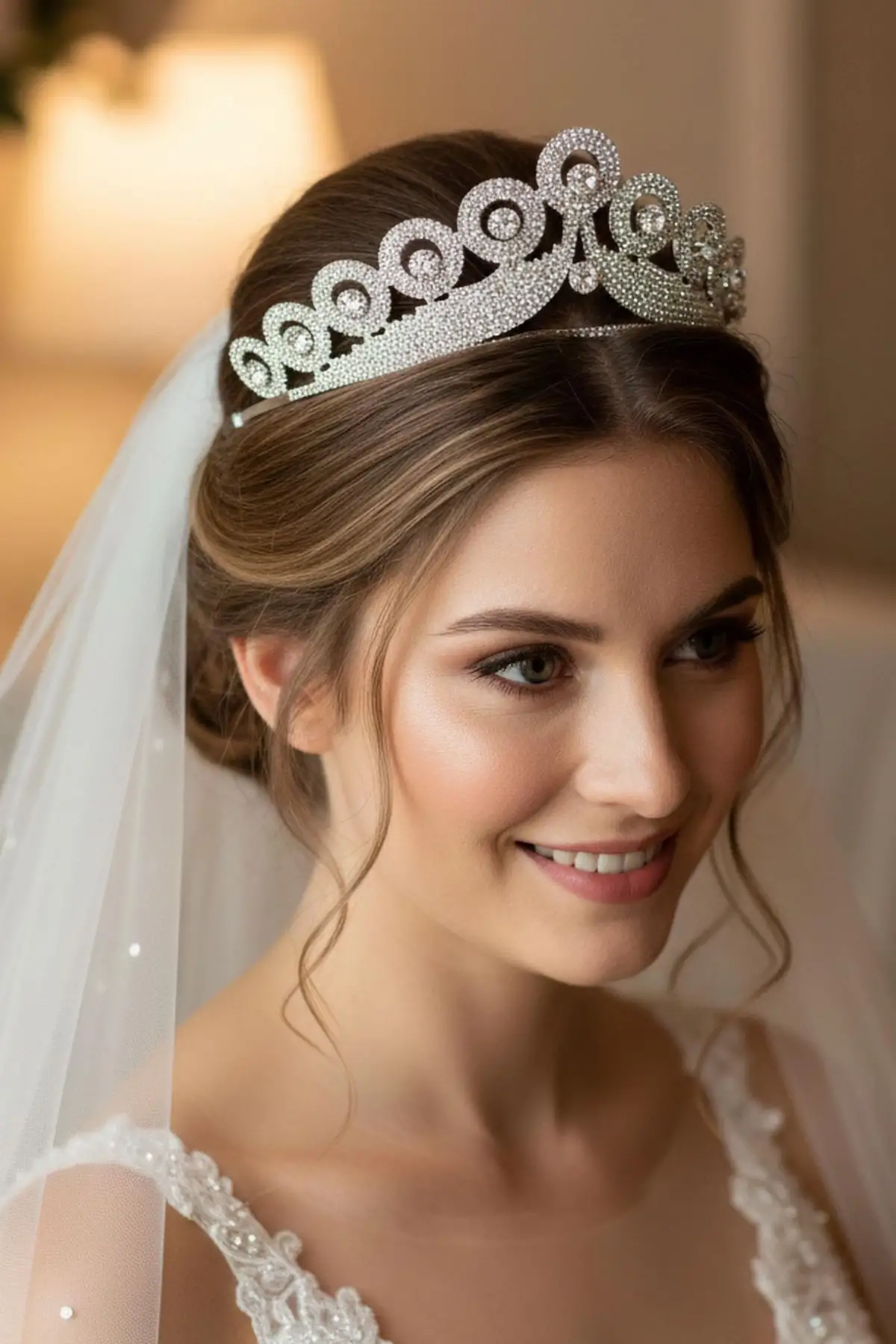 Zirkon Taşlı Gelin/Kına/Nişan/Söz Tasarım Taç