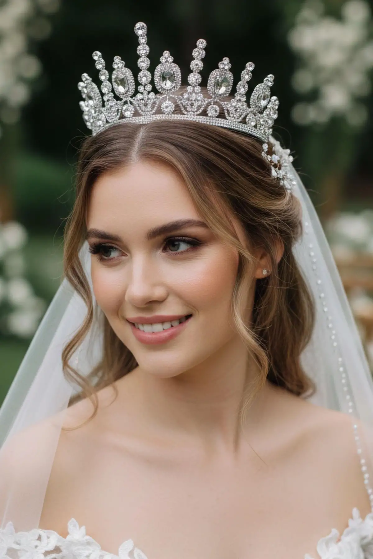 Zirkon Taşlı Gelin/Kına/Nişan/Söz Tasarım Taç