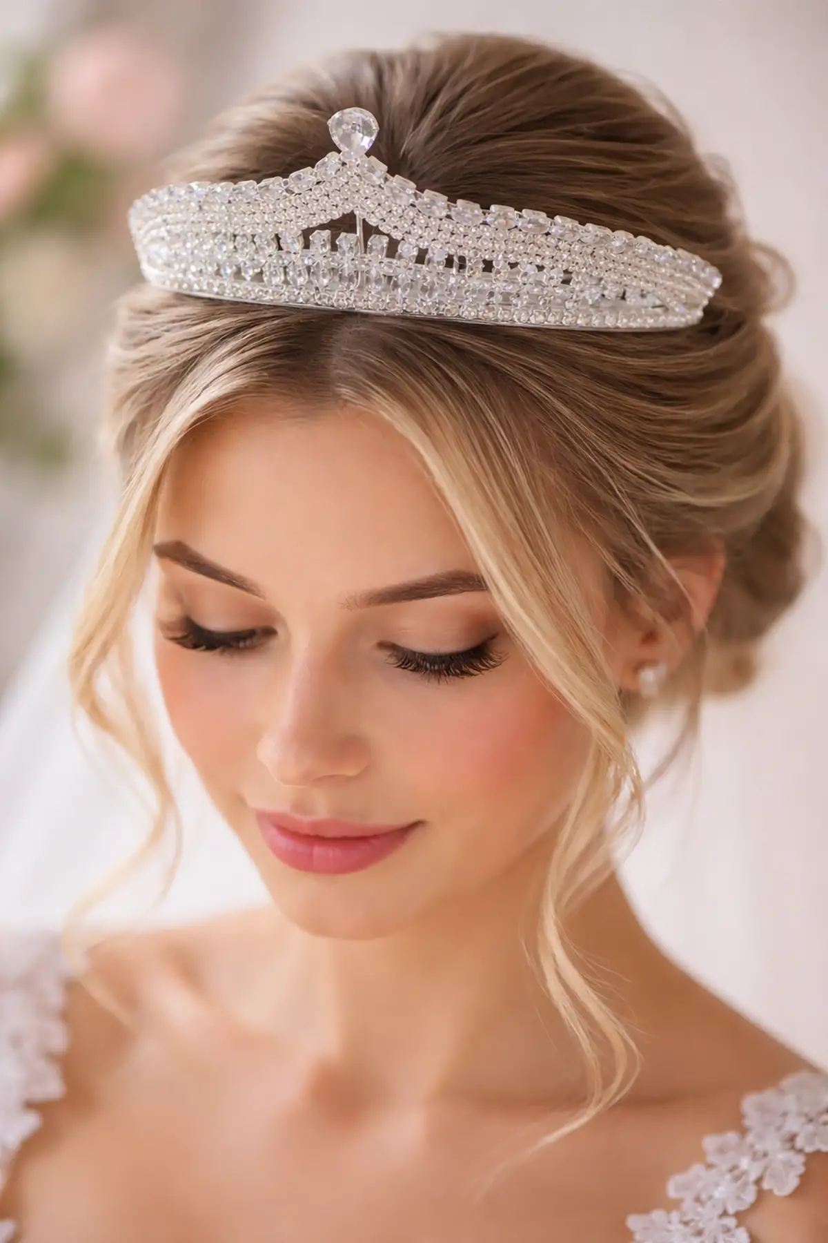 Zirkon Taşlı Gelin/Kına/Nişan/Söz Tasarım Taç