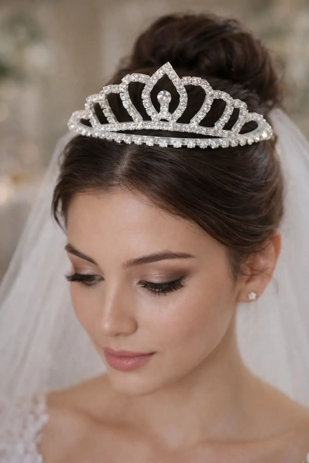 Zirkon Taşlı Gelin/Kına/Nişan/Söz Tasarım Taç