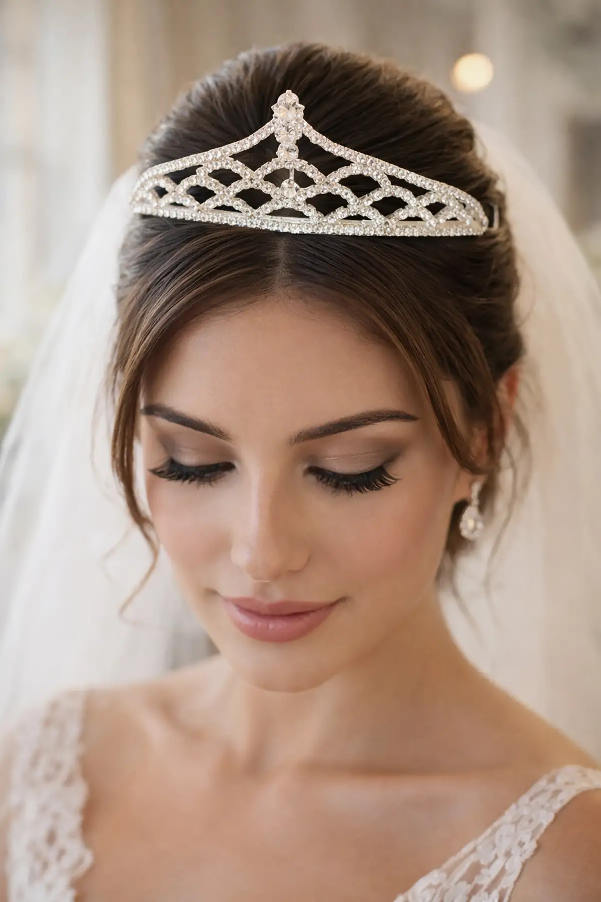 Zirkon Taşlı Gelin/Kına/Nişan/Söz Tasarım Taç